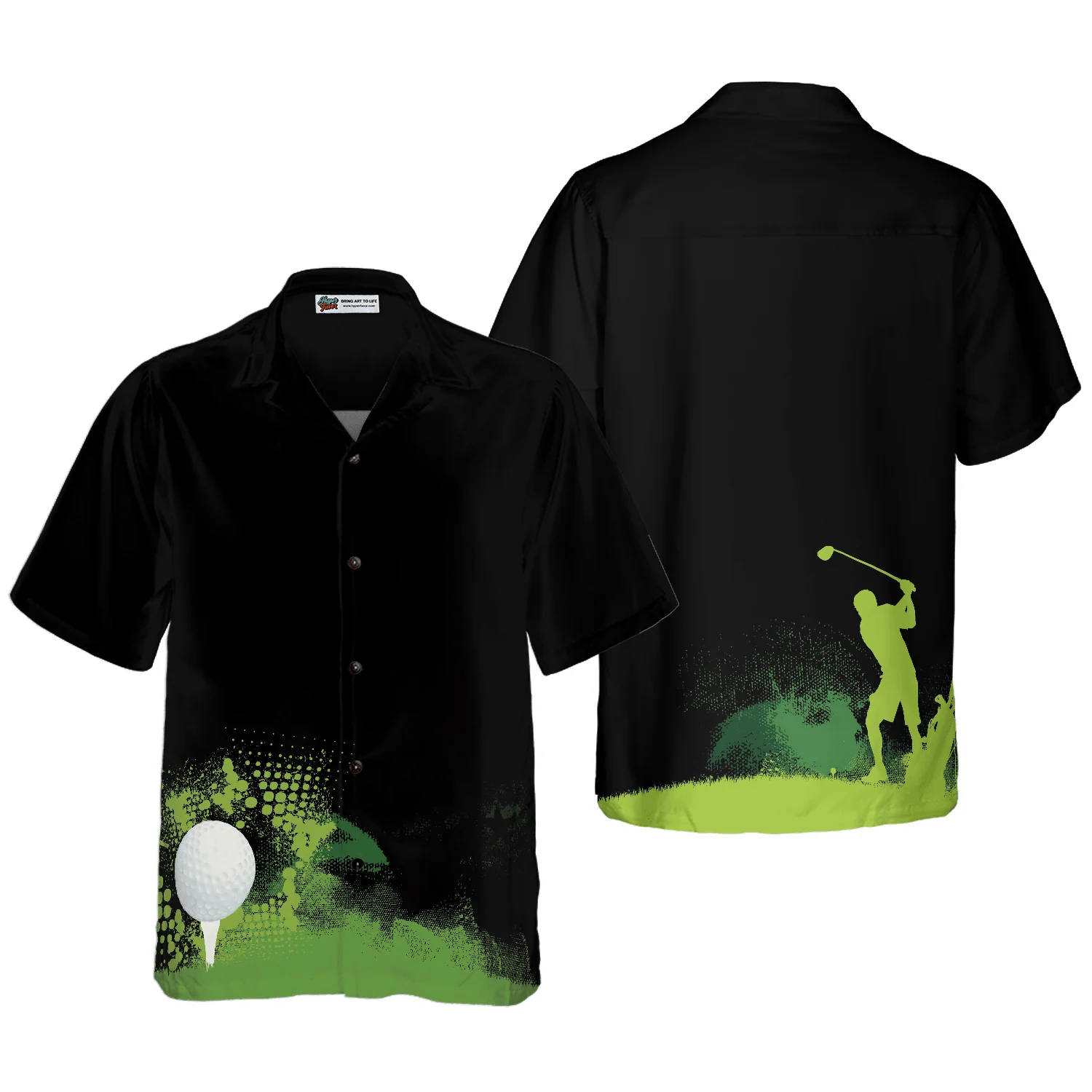 Golf Hawaiian Shirt Grunge Graphic, Colorful Summer Aloha Shirt For Men Women, Gift For Friend, Family, Husband, Wife, Golf Lovers, Golfers