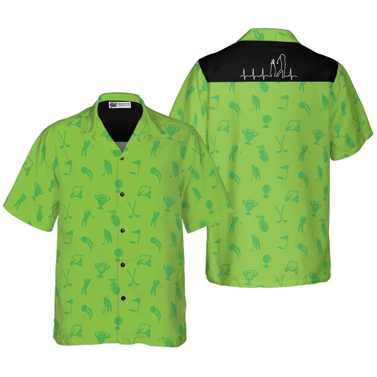 Golf Hawaiian Shirt Heartbeat Lifeline, Heartbeat Aloha Hawaiian Shirt, Golf Aloha Shirt - Perfect Gift For Men, Women, Golf Lover Friend, Family