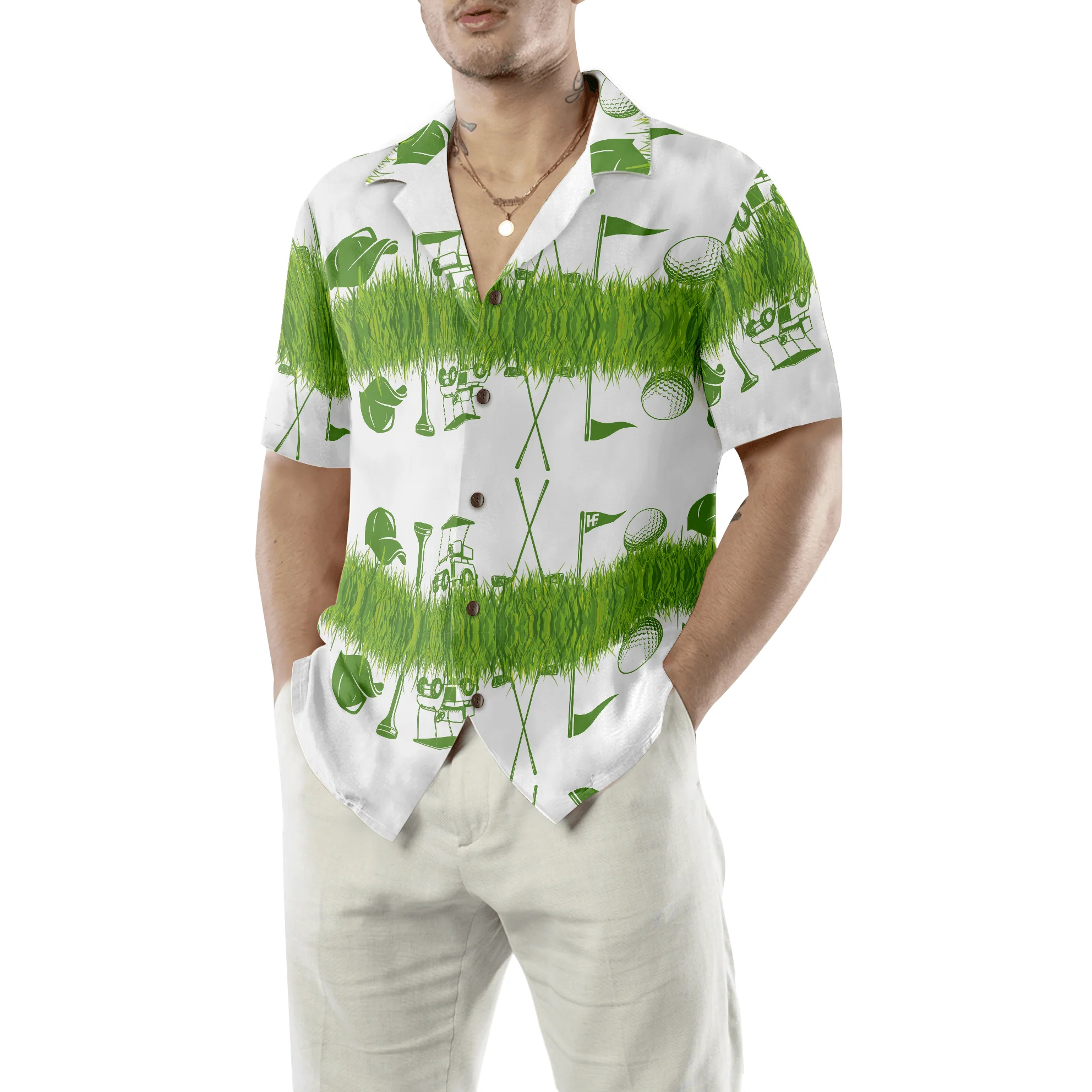 Golf Hawaiian Shirt Icon Seamless Pattern, Colorful Summer Aloha Shirt For Men Women, Perfect Gift For Friend, Team, Golf Lovers, Golfer - Image 3