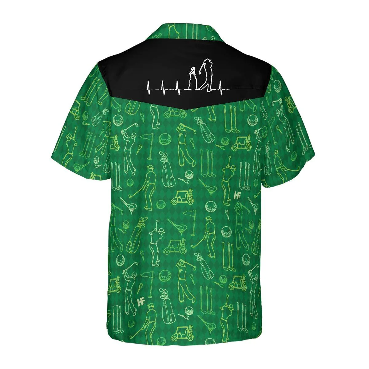 Golf Hawaiian Shirt Icons Pattern, Golf In Green Background Hawaiian Shirt, Summer Aloha Shirt - Perfect Gift For Men, Women, Husband, Friend, Family - Image 3