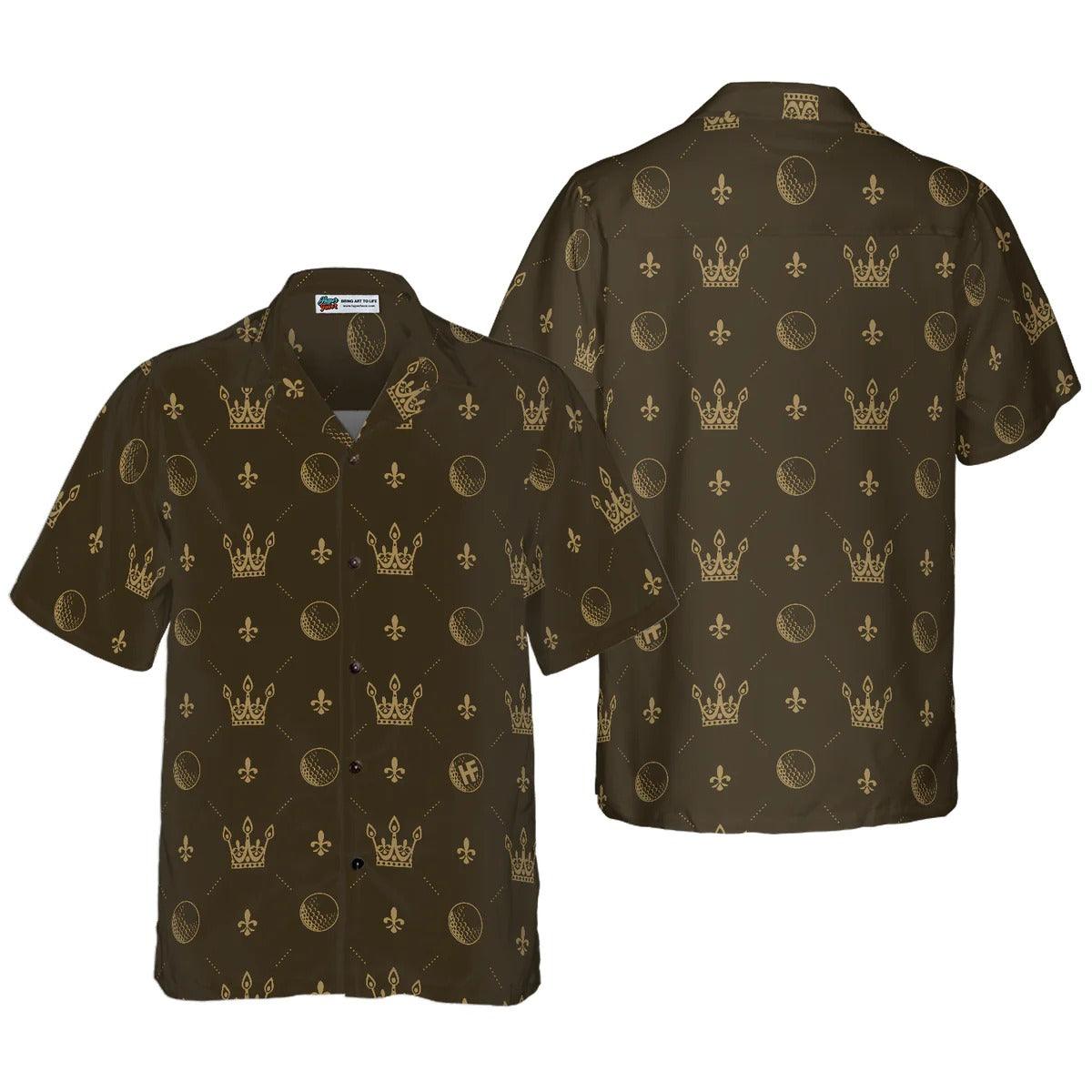 Golf Hawaiian Shirt, Luxury Royal Golf Ball Crown Hawaiian Shirt, Golf Crown Hawaiian Shirt For Summer - Gift For Men, Women, Golf Lover, Friend, Family