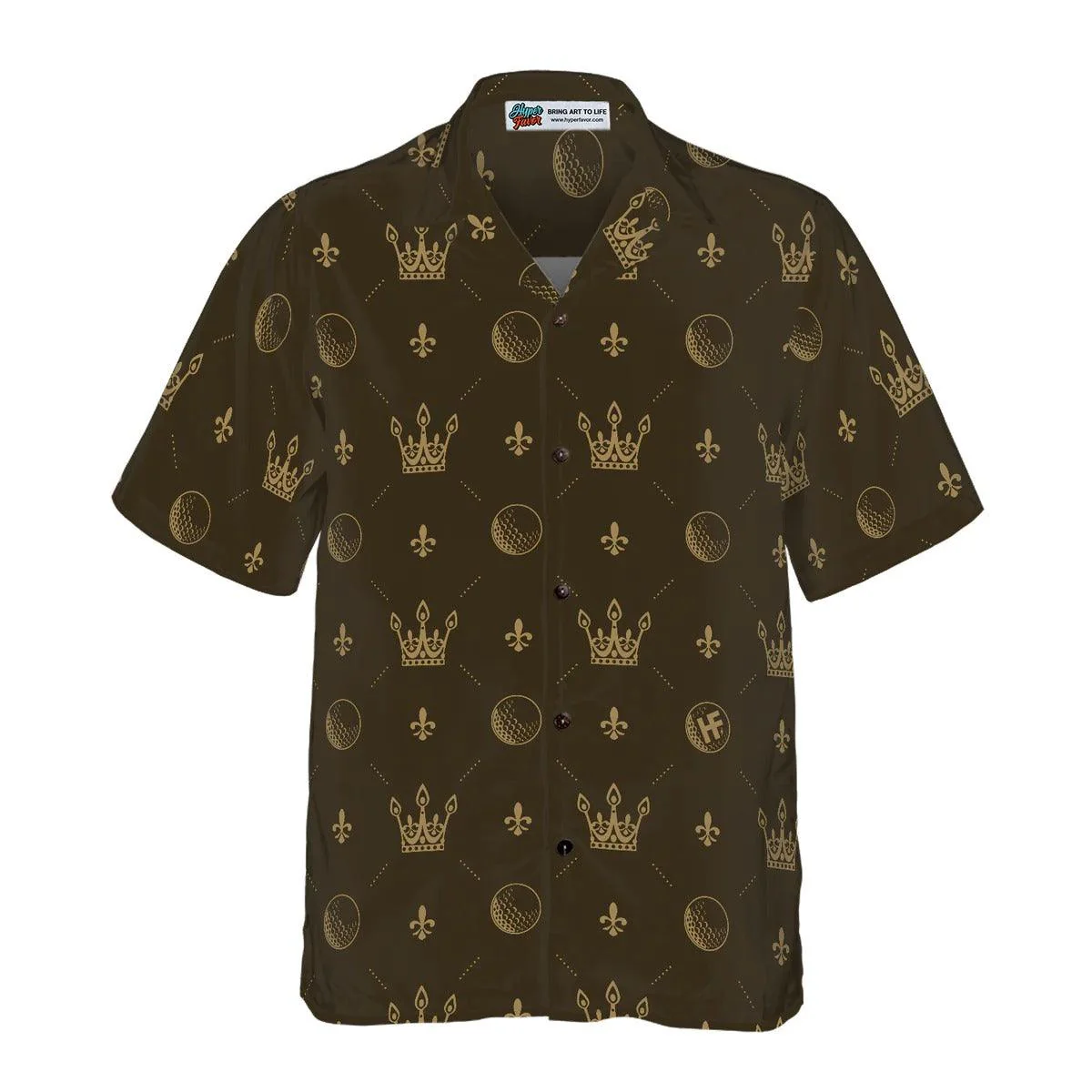 Golf Hawaiian Shirt, Luxury Royal Golf Ball Crown Hawaiian Shirt, Golf Crown Hawaiian Shirt For Summer - Gift For Men, Women, Golf Lover, Friend, Family - Image 2