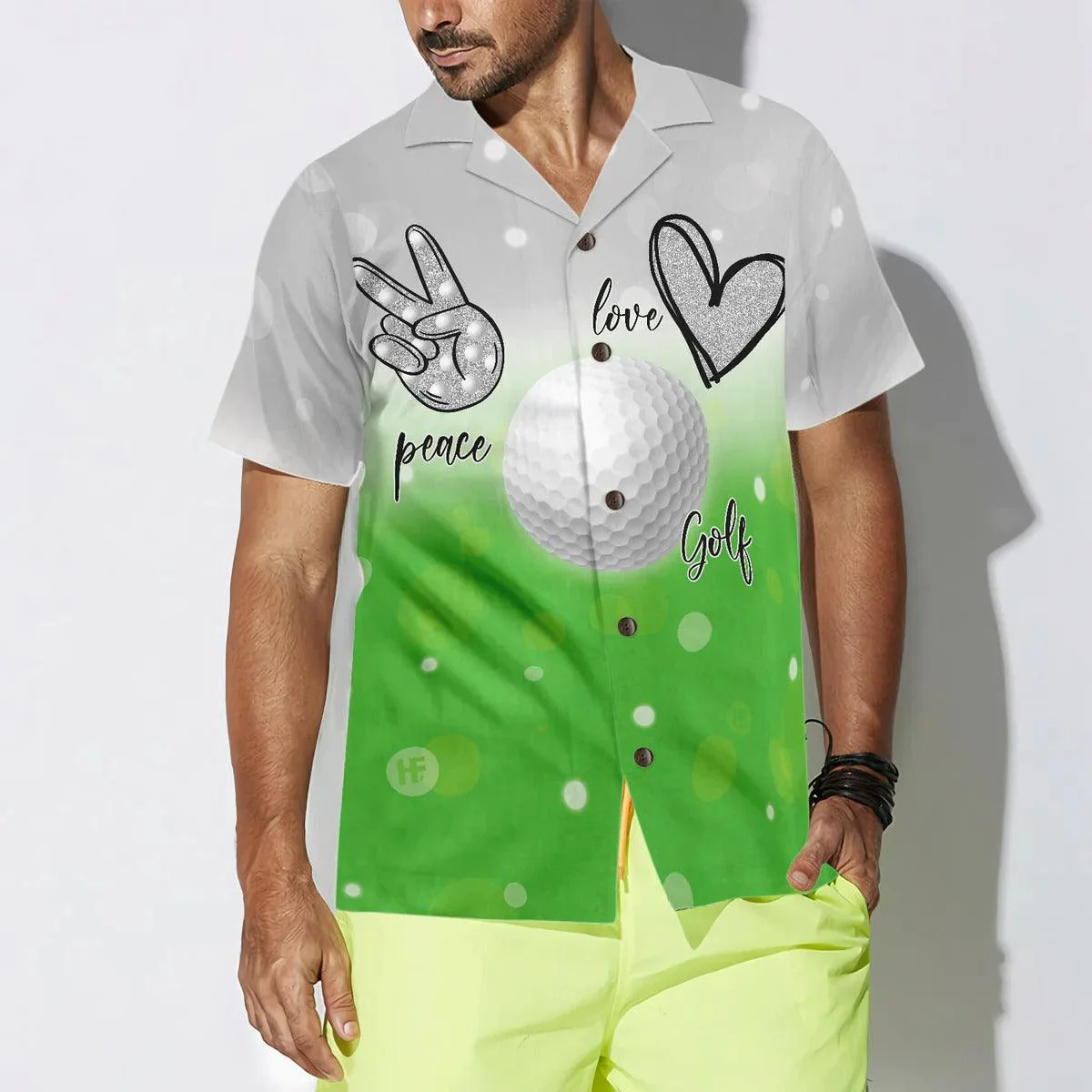 Golf Hawaiian Shirt, Peace Love Golf Hawaiian Shirt Summer Aloha Shirt - Perfect Gift For Men, Women, Husband, Wife, Golf Lover, Friend, Family