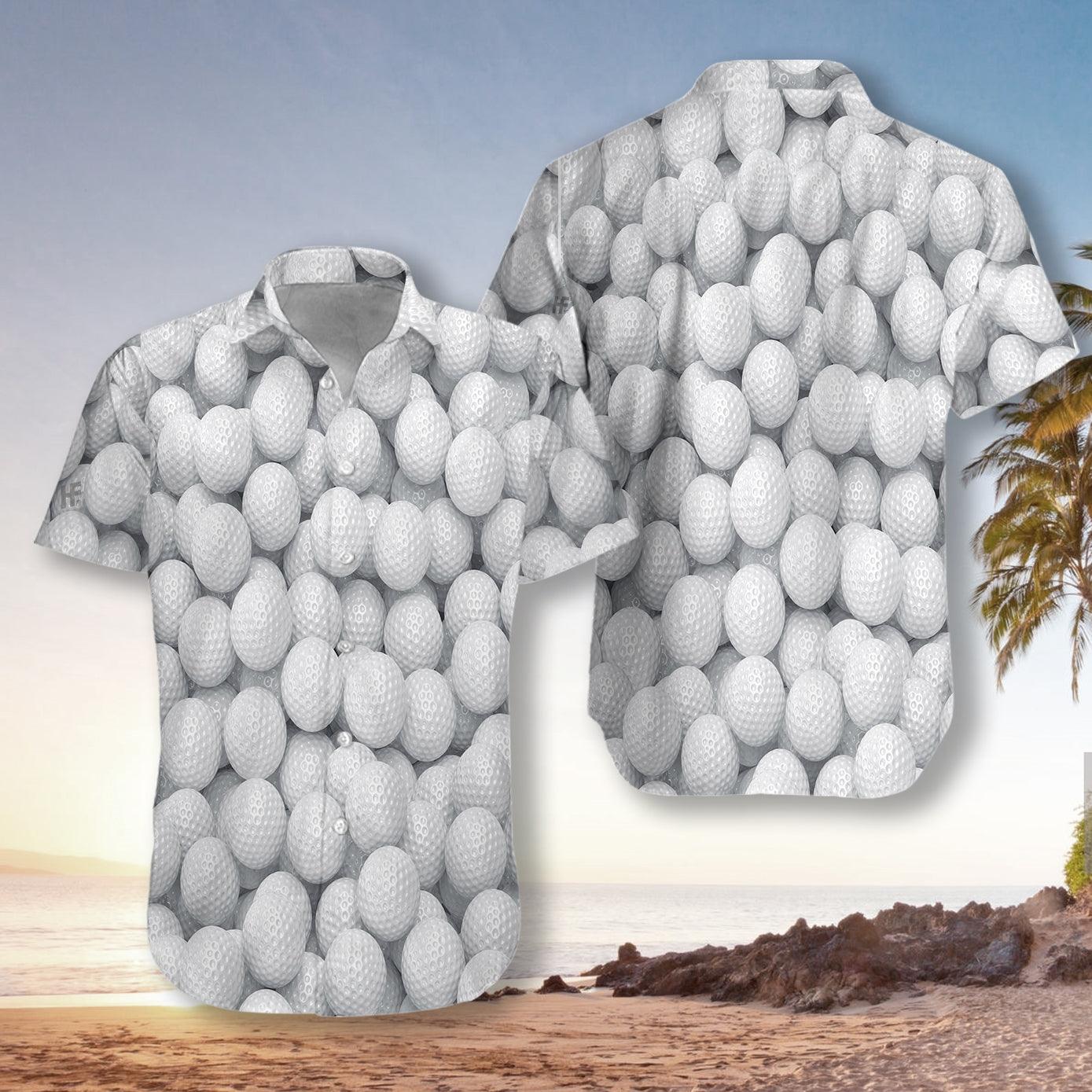 Golf Hawaiian Shirt, Render Golf Balls Pattern Hawaiian Shirt, Colorful Summer Aloha Shirt For Men Women, Gift For Husband, Wife, Family, Golf Lovers