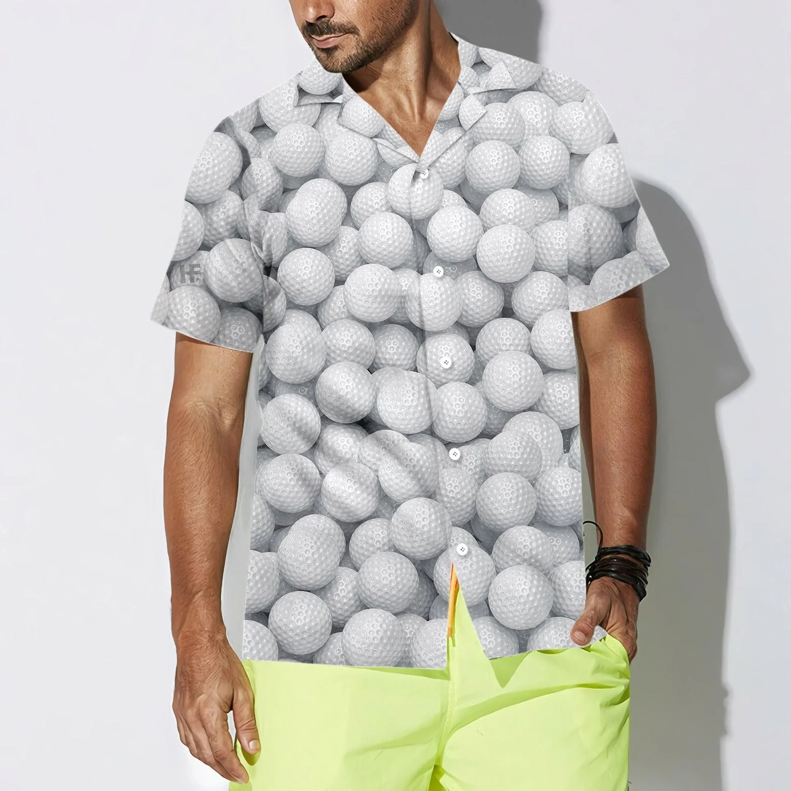Golf Hawaiian Shirt, Render Golf Balls Pattern Hawaiian Shirt, Colorful Summer Aloha Shirt For Men Women, Gift For Husband, Wife, Family, Golf Lovers - Image 4
