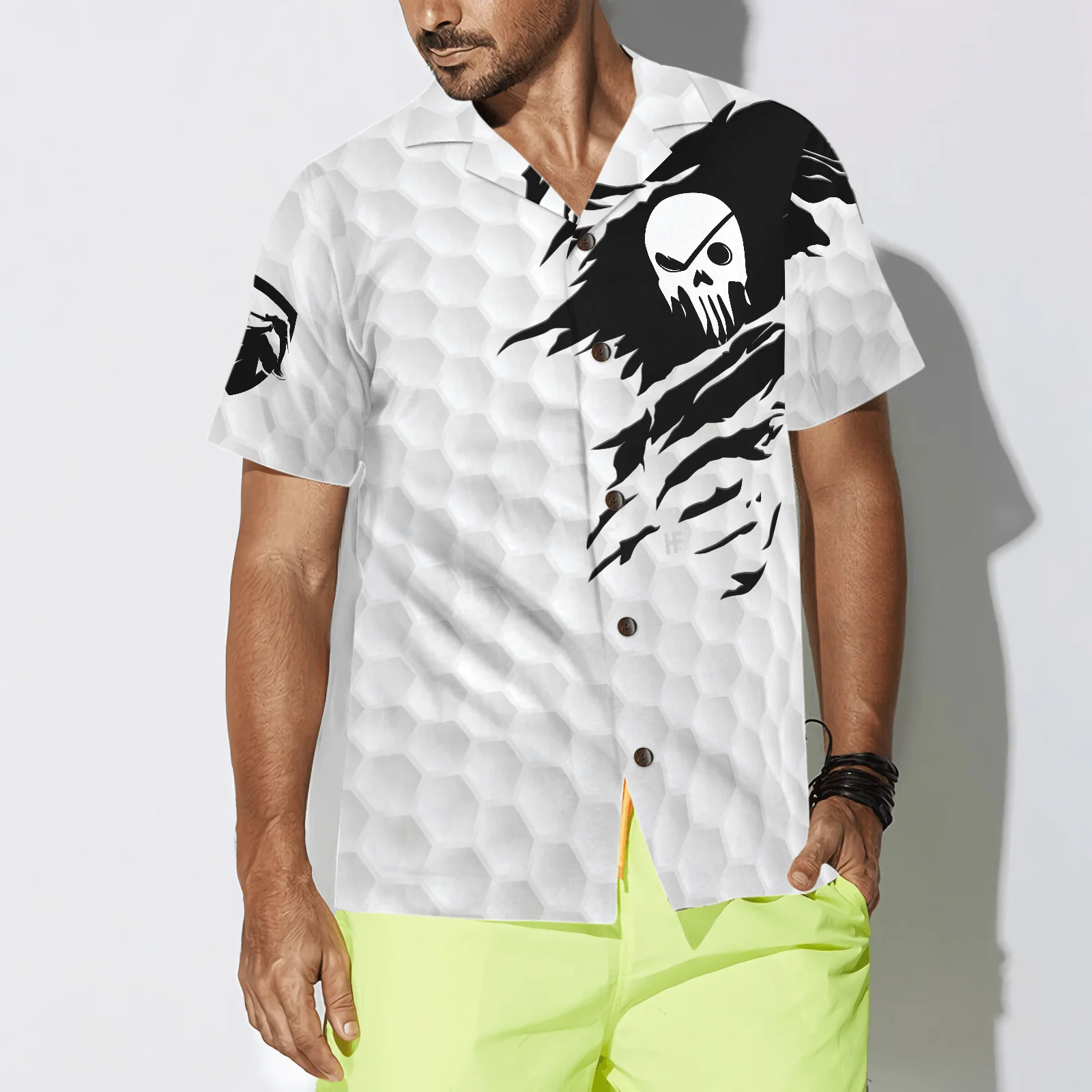 Golf Hawaiian Shirt, The Golf Skull Aloha Hawaiian Shirt, Colorful Summer Aloha Shirt For Men Women, Gift For Husband, Wife, Friend, Family, Golfers - Image 4