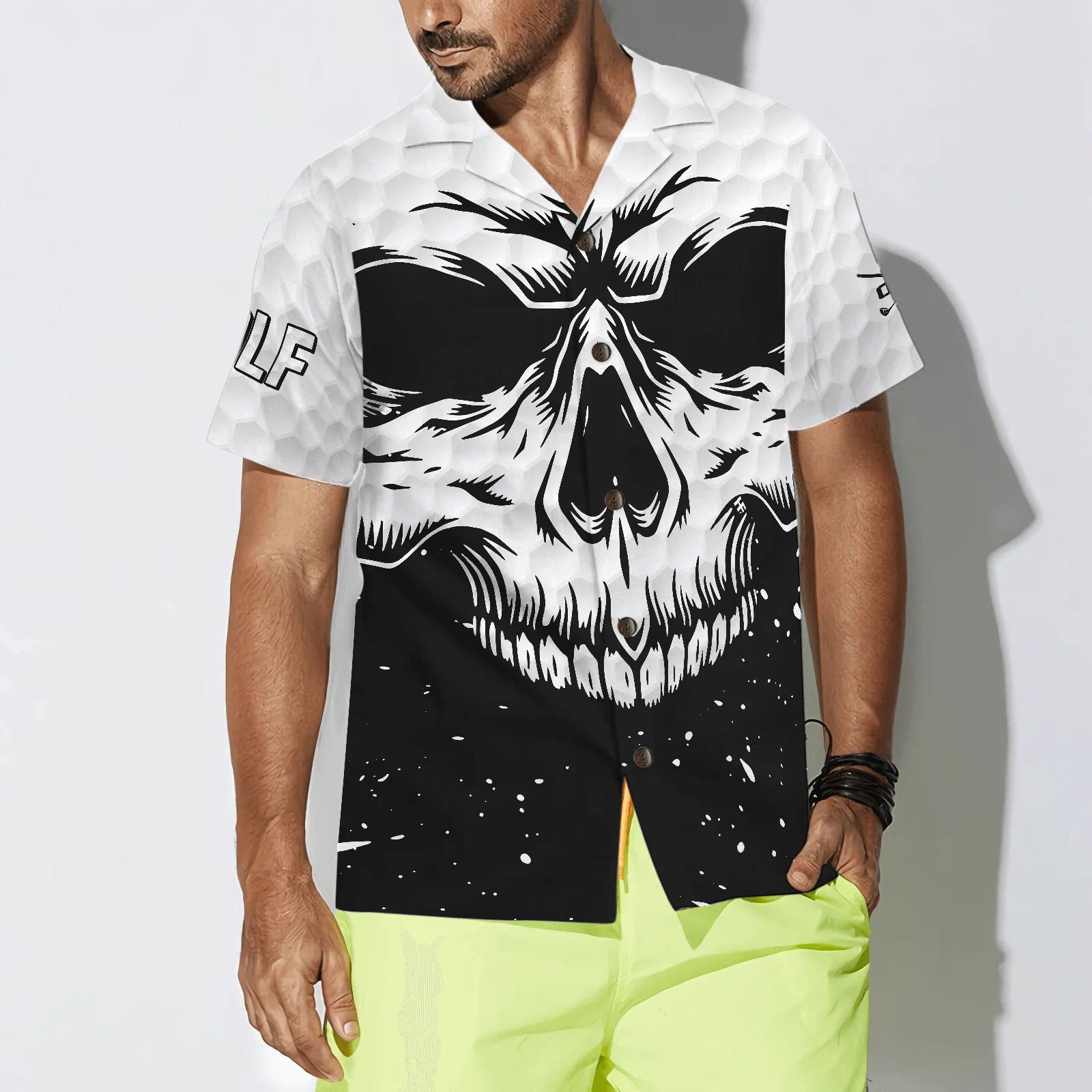 Golf Hawaiian Shirt White Skull, Colorful Summer Aloha Hawaiian Shirt For Men Women, Gift For Friend, Family, Husband, Wife, Golf Lovers, Golfers - Image 4