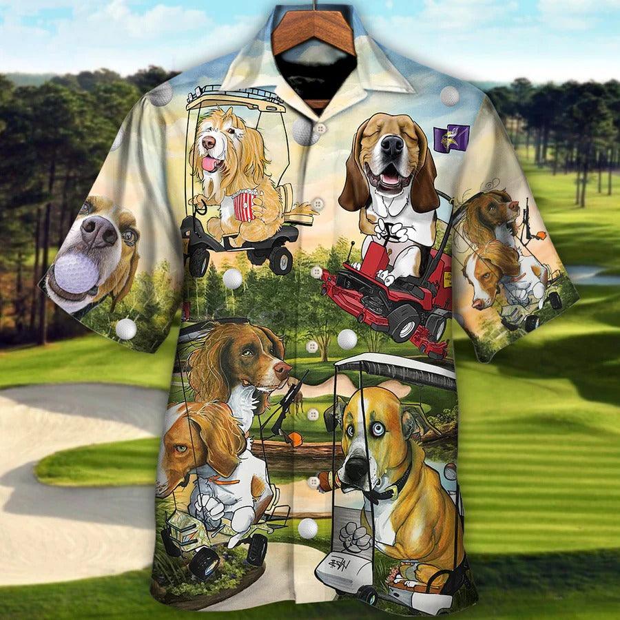 Golf Hawaiian Shirts - Funny Dog Golf Cart Aloha Shirt, This Is How I Roll Golf Lover Hawaiian Shirt - Perfect Gift For Men, Golfers, Dog Lovers - Image 3