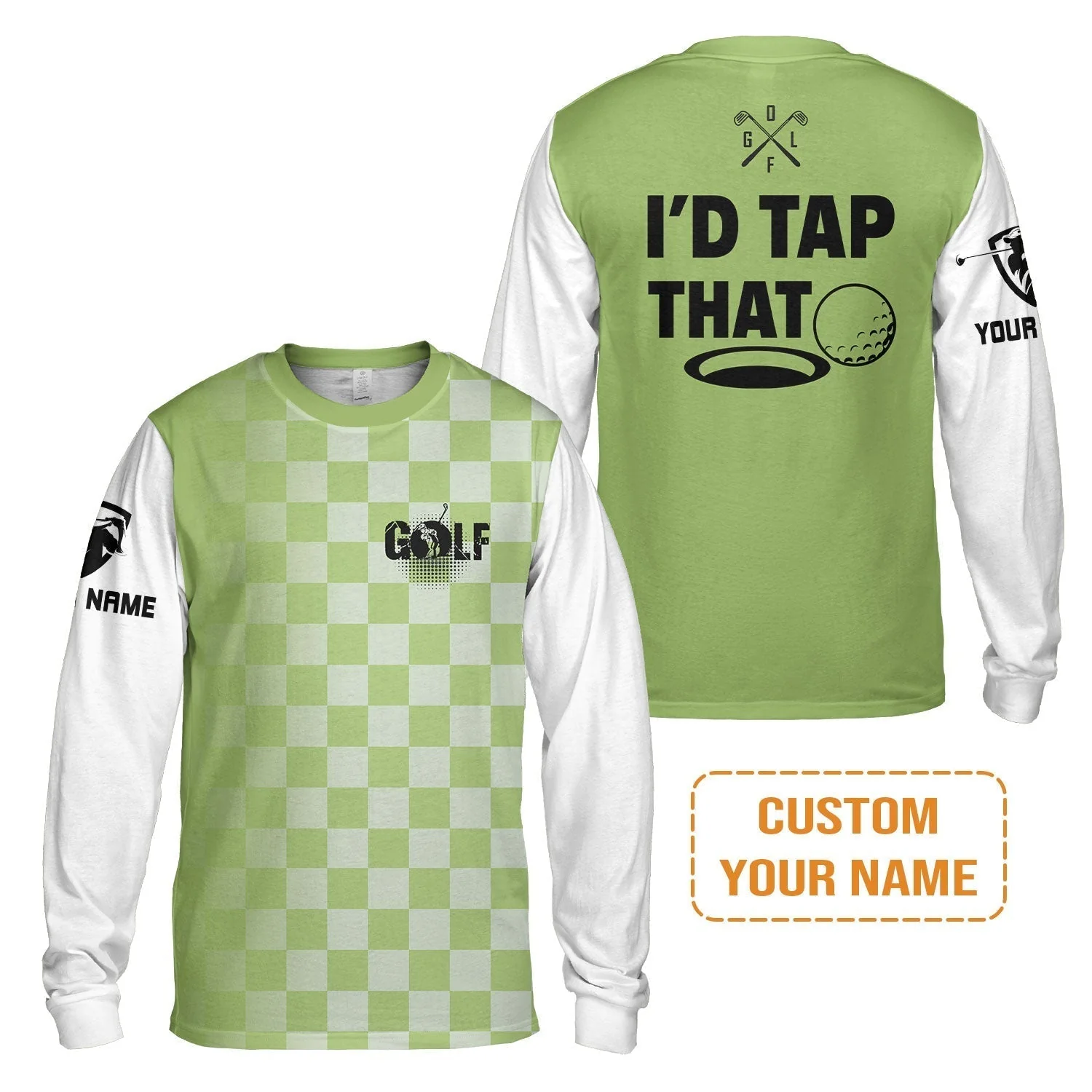 Golf Hoodie - Funny Custom Name Apparel, I'd Tap That Men Golf Hoodie - Personalized Gift For Golf Lover, Team, Golfers, Husband, Boyfriend - Image 3