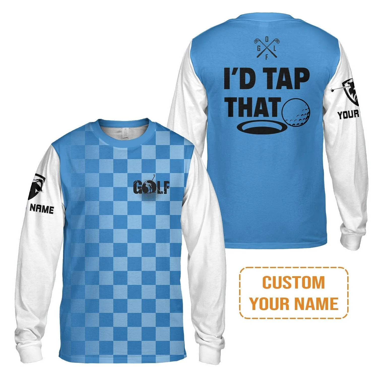 Golf Hoodie - Funny Custom Name Apparel, I'd Tap That Men Golf Hoodie - Personalized Gift For Golf Lover, Team, Golfers, Husband, Boyfriend - Image 4