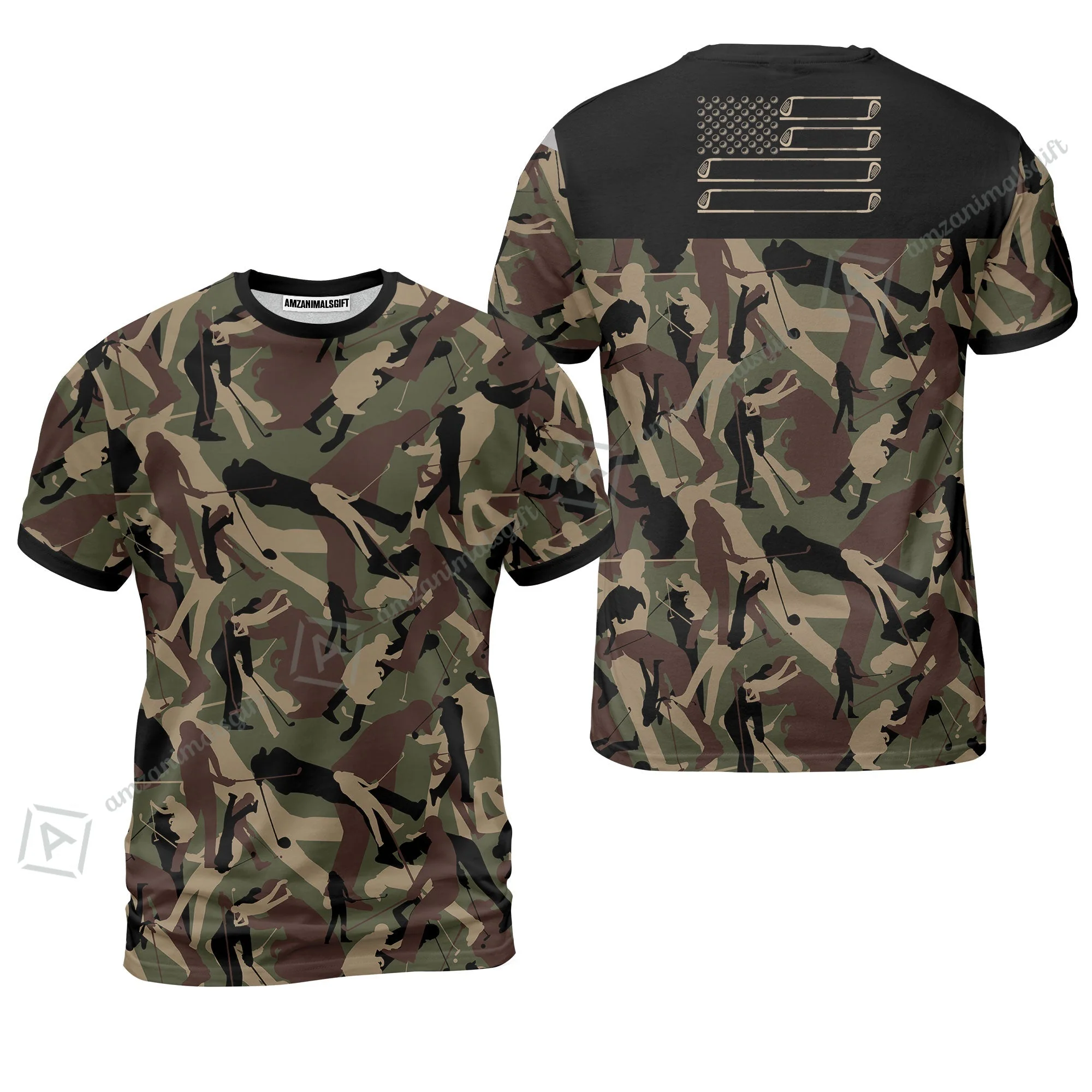 Golf Hoodie - Golf Camouflage Pattern Golf Hoodie, Military Golfing Hoodie, Camo Golf Shirt - Image 9