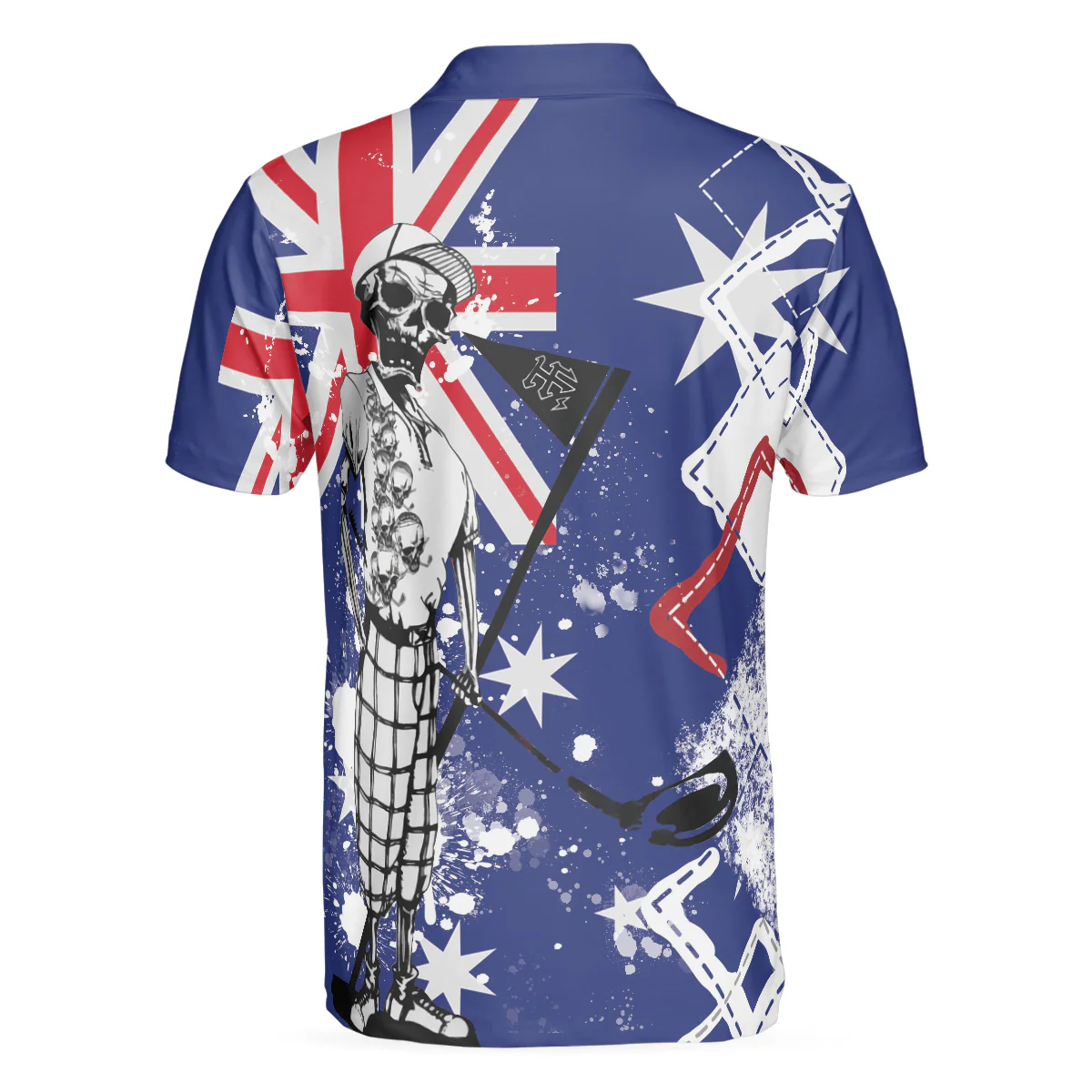 Golf Long Sleeve Shirt, Argyle Pattern Skeleton Golfing, Golf I Like It Rough Australian Flag Long Sleeve Shirt For Men - Best Gift For Golfers, Golf Lovers - Image 9
