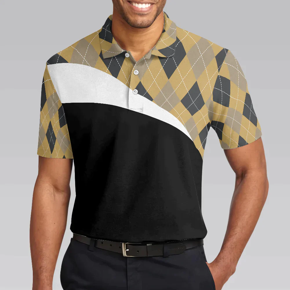 Golf Men Polo Shirt, Argyle Pattern Golf And Beer Polo Shirt, Just A Man Who Loves Golf & Beer Shirt For Men - Gift For Golfers, Golf Lovers - Image 5