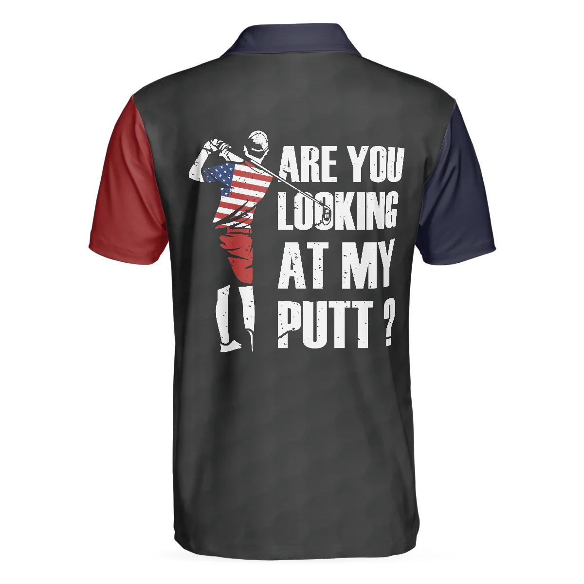 Golf Men Polo Shirt, Argyle Pattern USA Flag, Are You Looking At My Putt Shirt For Men - Gift For Golf Lovers, Golfers - Image 3