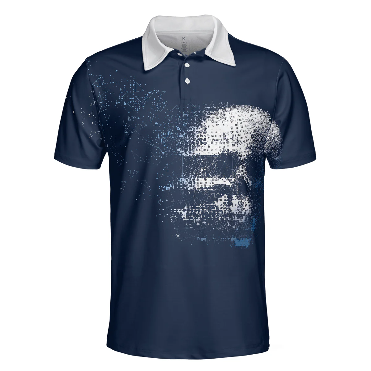 Golf Men Polo Shirt, Artistic High Tech Skull Polo Shirt, Golf Players Shirt For Men - Best Gift For Golfers, Golf Lovers - Image 2