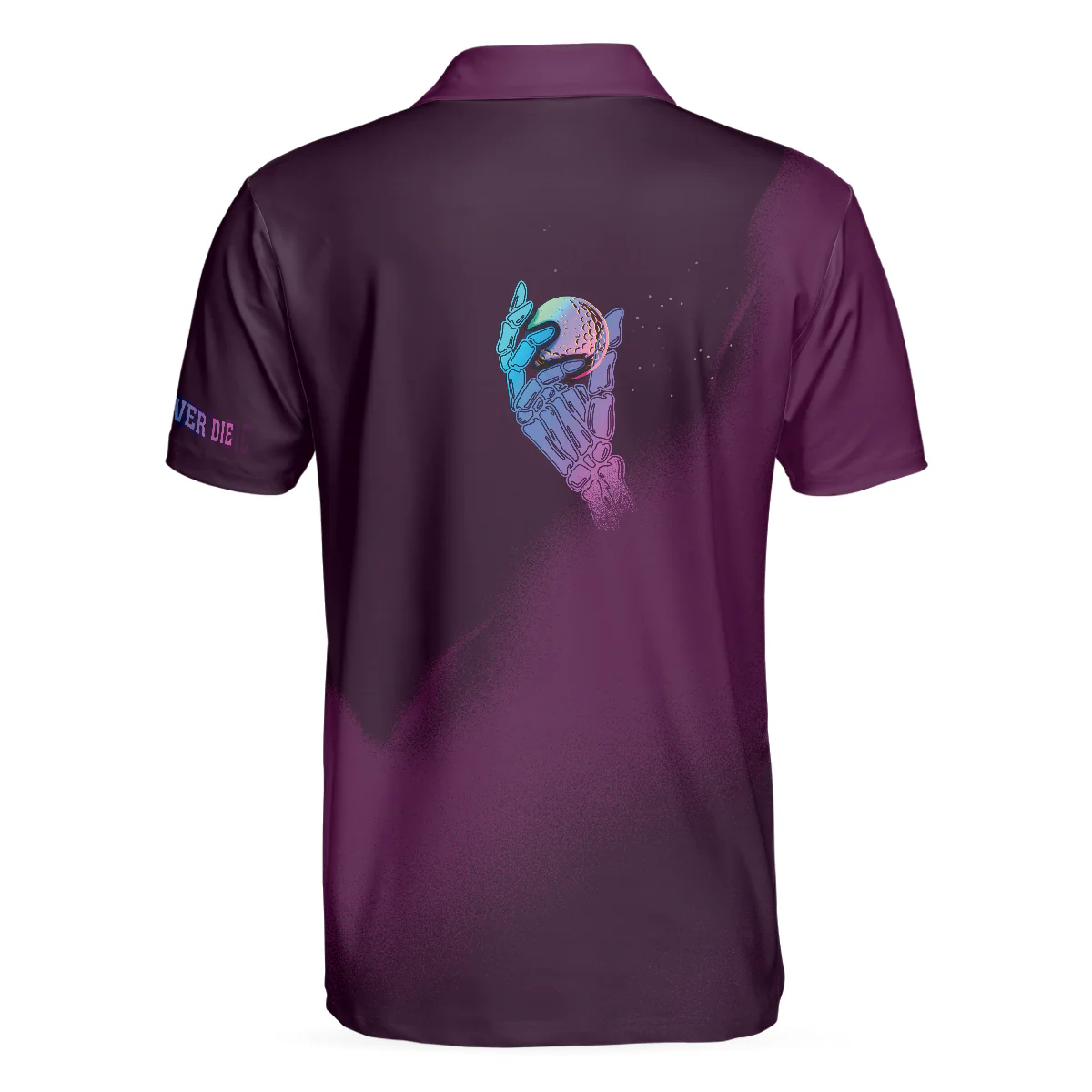 Golf Men Polo Shirt, Artistic Skull, Golf Never Die Polo Shirt For Men - Perfect Gift For Golfers, Golf Lovers - Image 3