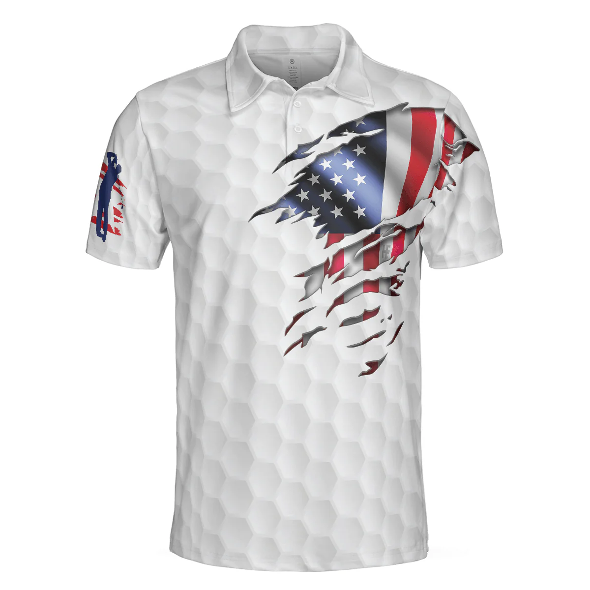 Golf Men Polo Shirt, Golf American Flag Polo Shirt, Patriotic Golf Shirt For Men - Best Gift For Golfers, Golf Lovers - Image 3