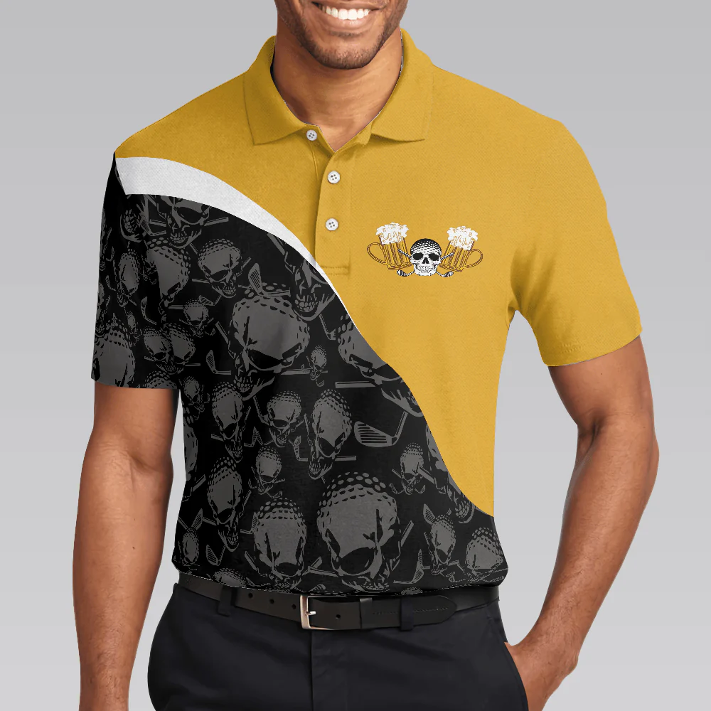 Golf Men Polo Shirt - Skull Golf Men Polo Shirt, Golf & Beer What Else Is There Shirt For Male Players, Golf Gift For Beer Lovers - Image 5