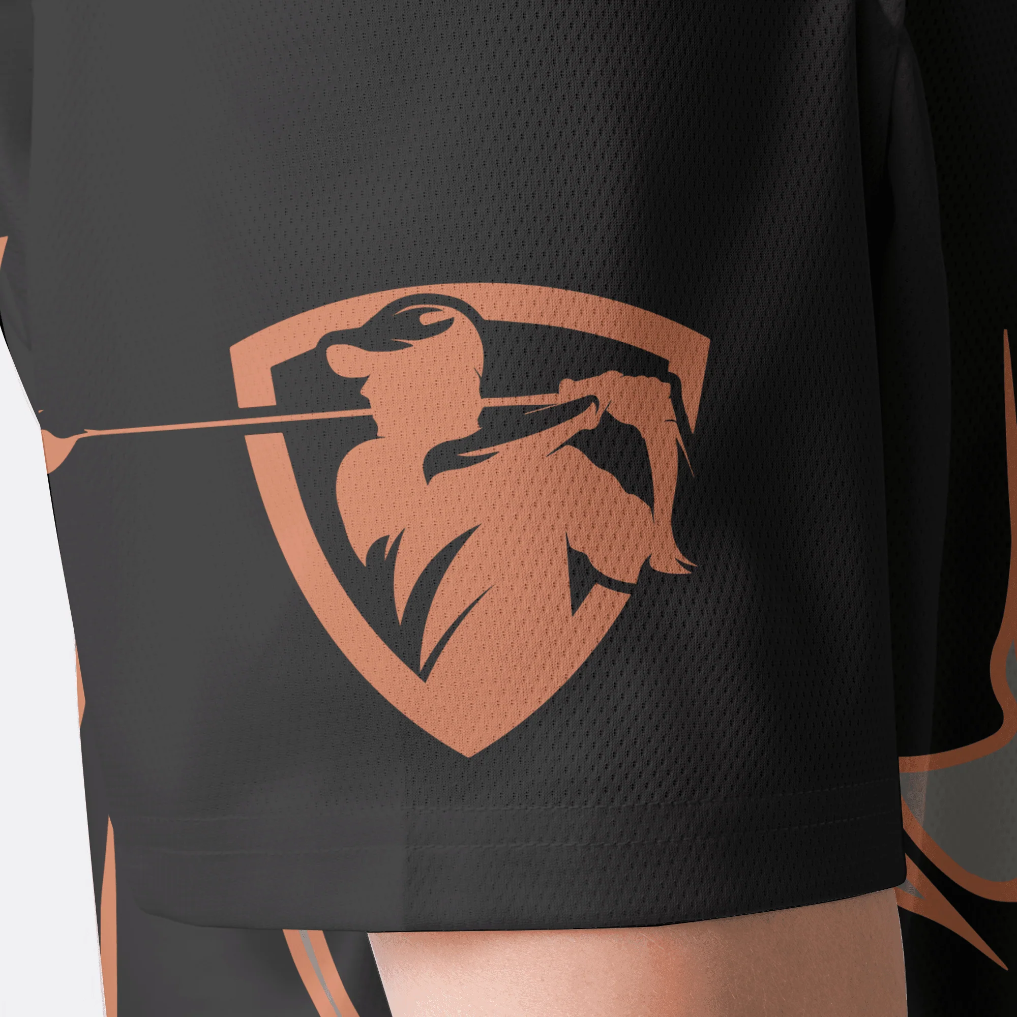 Golf Men Polo Shirt - Skull Orange Camouflage Golf Polo Shirt, Streetwear Camo Golf Shirt For Men, Best Polo Shirt For Men, Golfers - Image 7