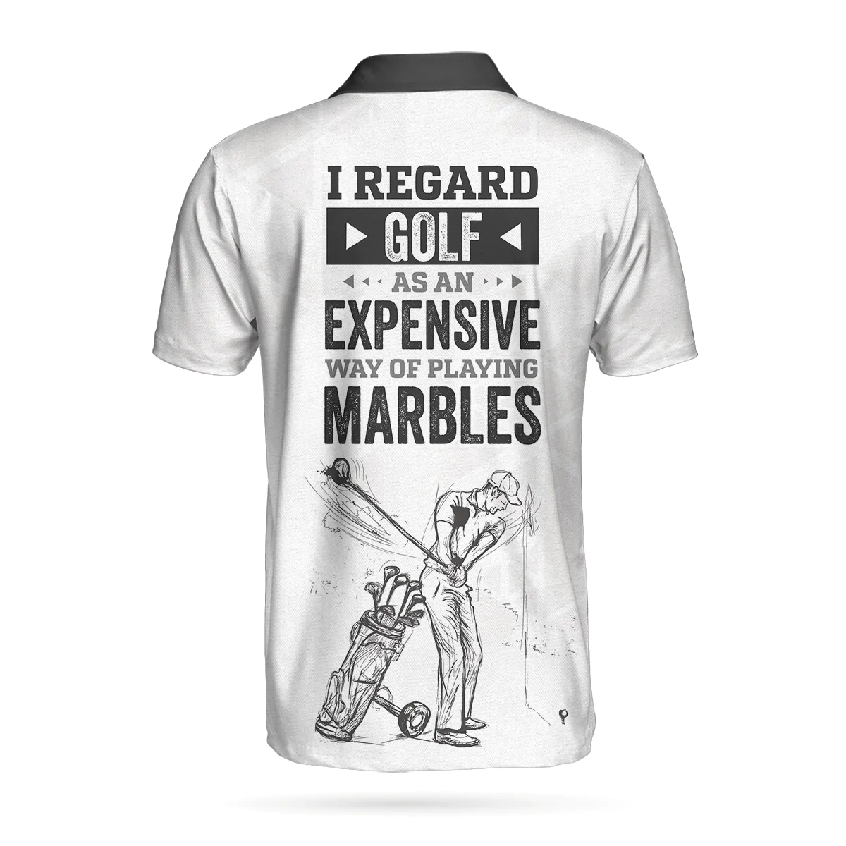 Golf Men Polo Shirts, Black And White Golf Polo Shirt, I Regard Golf As An Expensive Way Polo Shirt, Best Golf Shirt For Men, Golfers, Golf Lovers - Image 2