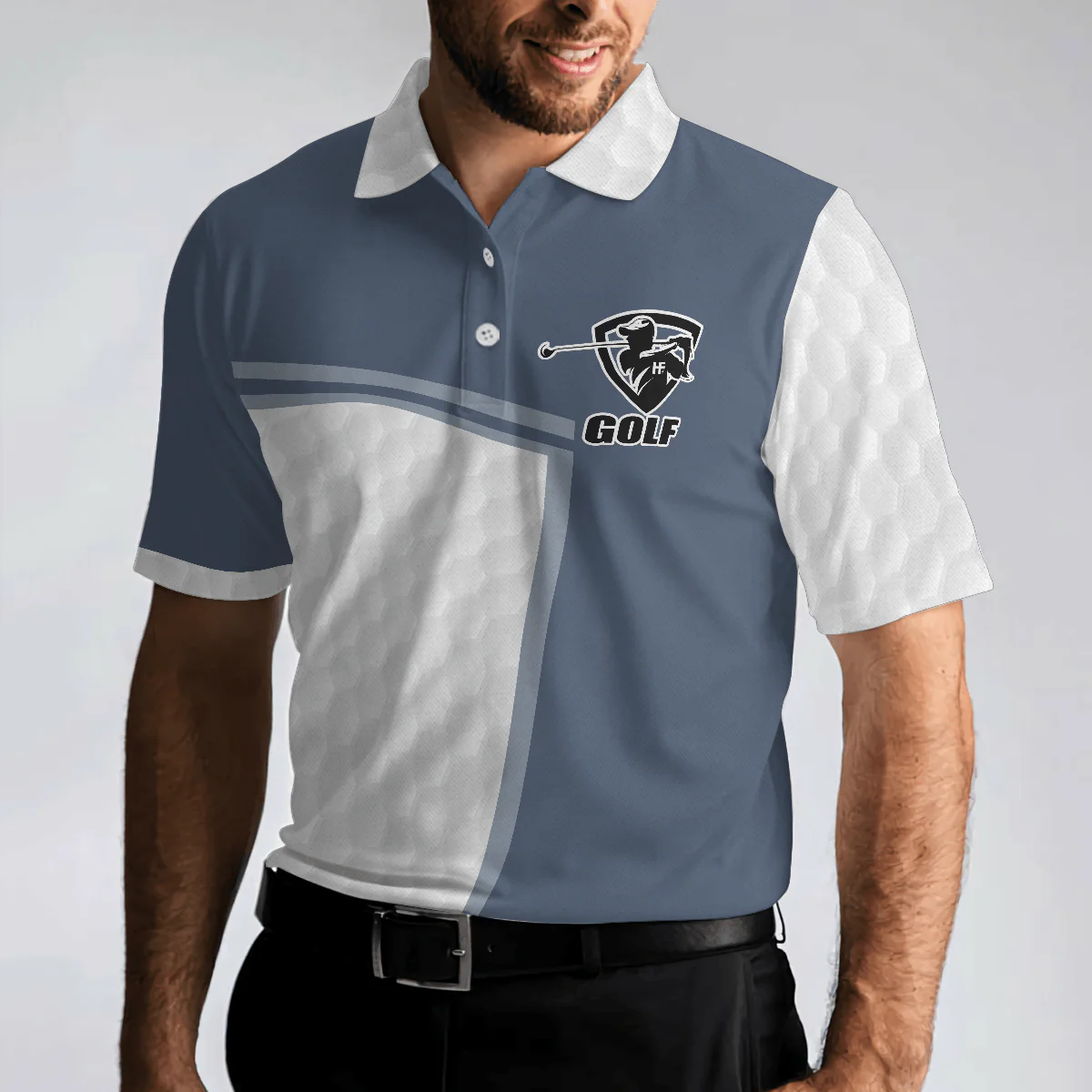 Golf Men Polo Shirts - Funny White And Blue The Art Of Playing Fetch With Yourself Men Polo Shirts - Perfect Gift For Men, Golfers, Golf Lover - Image 4