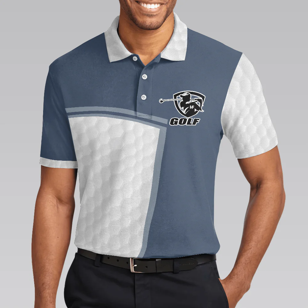 Golf Men Polo Shirts - Funny White And Blue The Art Of Playing Fetch With Yourself Men Polo Shirts - Perfect Gift For Men, Golfers, Golf Lover - Image 5