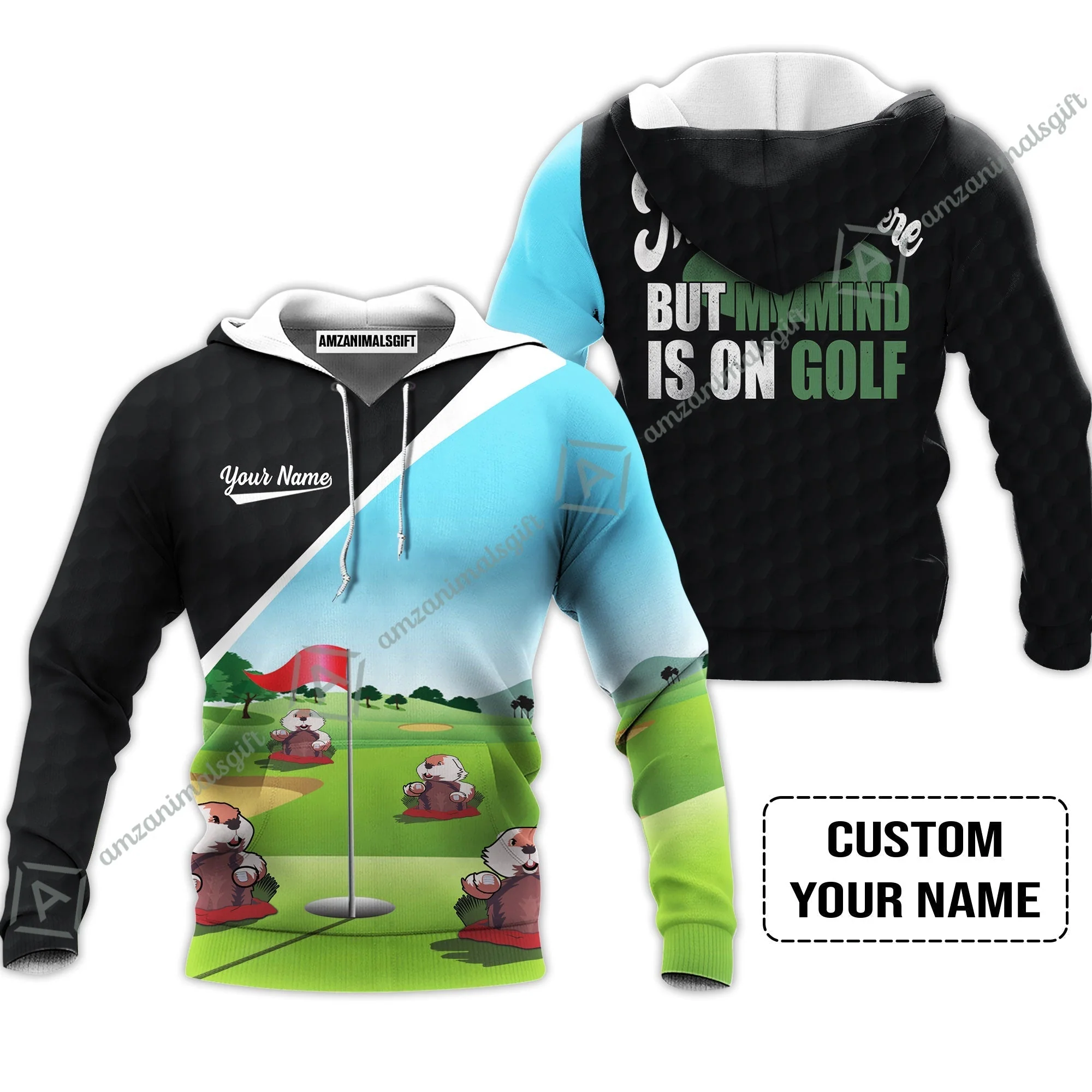 Golf Sweatshirt - Gopher My Mind Is On Golf Custom Sweatshirt - Image 3