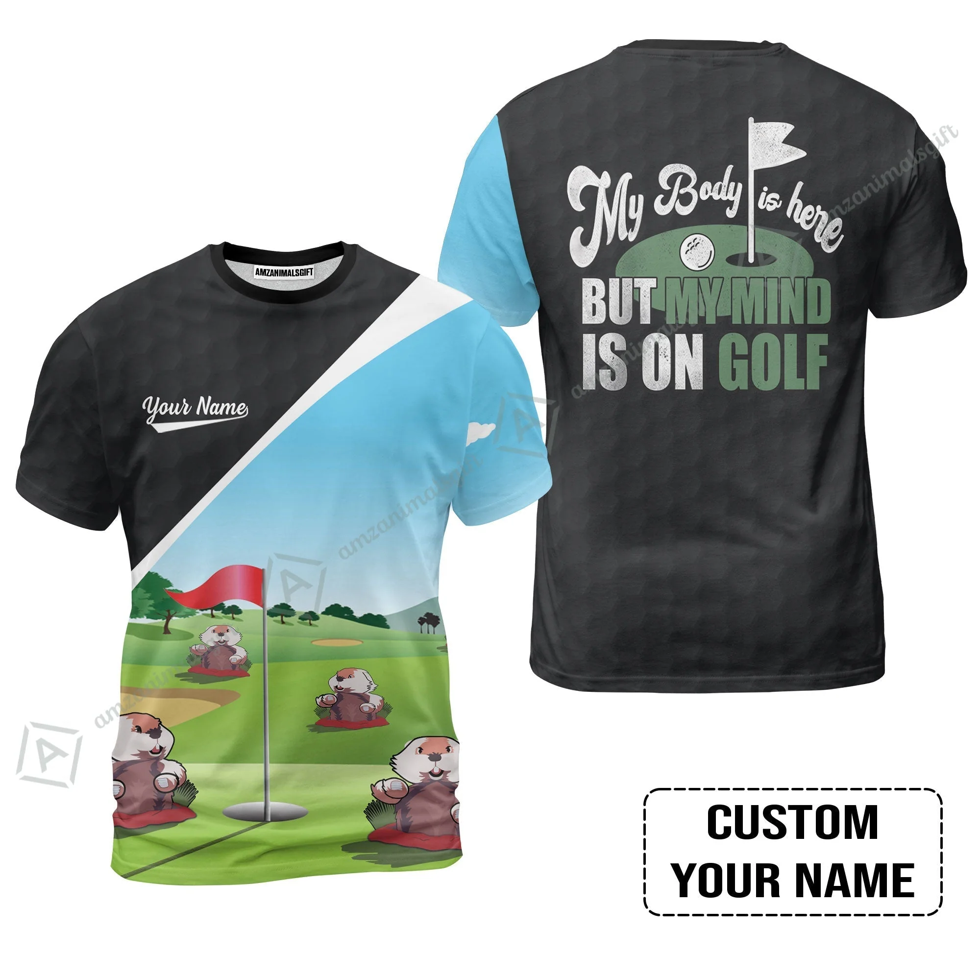 Golf Sweatshirt - Gopher My Mind Is On Golf Custom Sweatshirt - Image 9