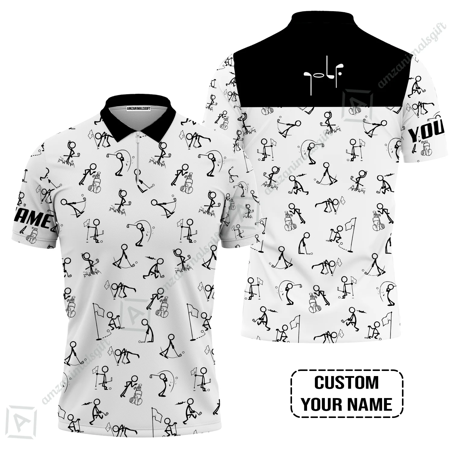 Golf Hawaiian Shirt - Funny Golf Pattern Custom Name White Apparel - Personalized Gift For Golf Lover - Image 5