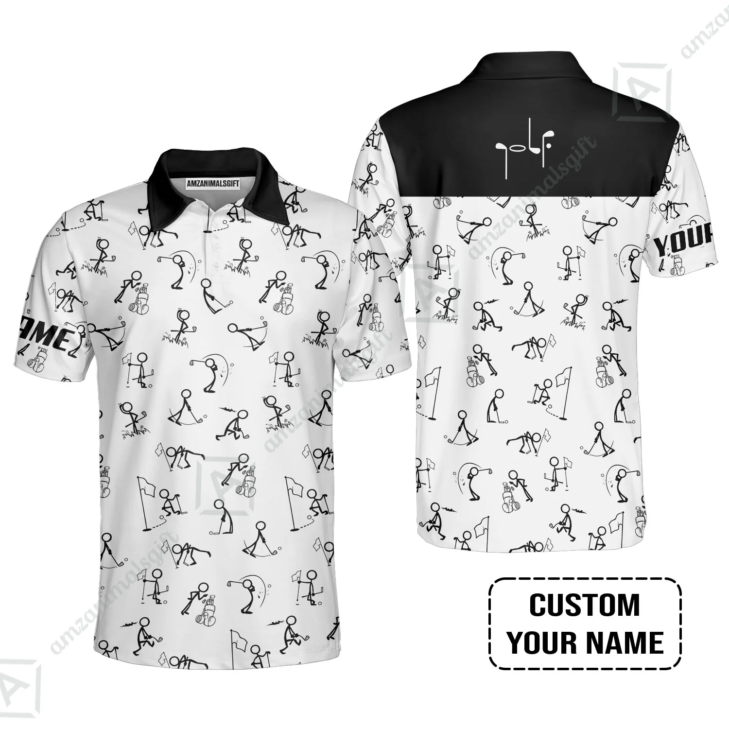 Golf Hawaiian Shirt - Funny Golf Pattern Custom Name White Apparel - Personalized Gift For Golf Lover - Image 7