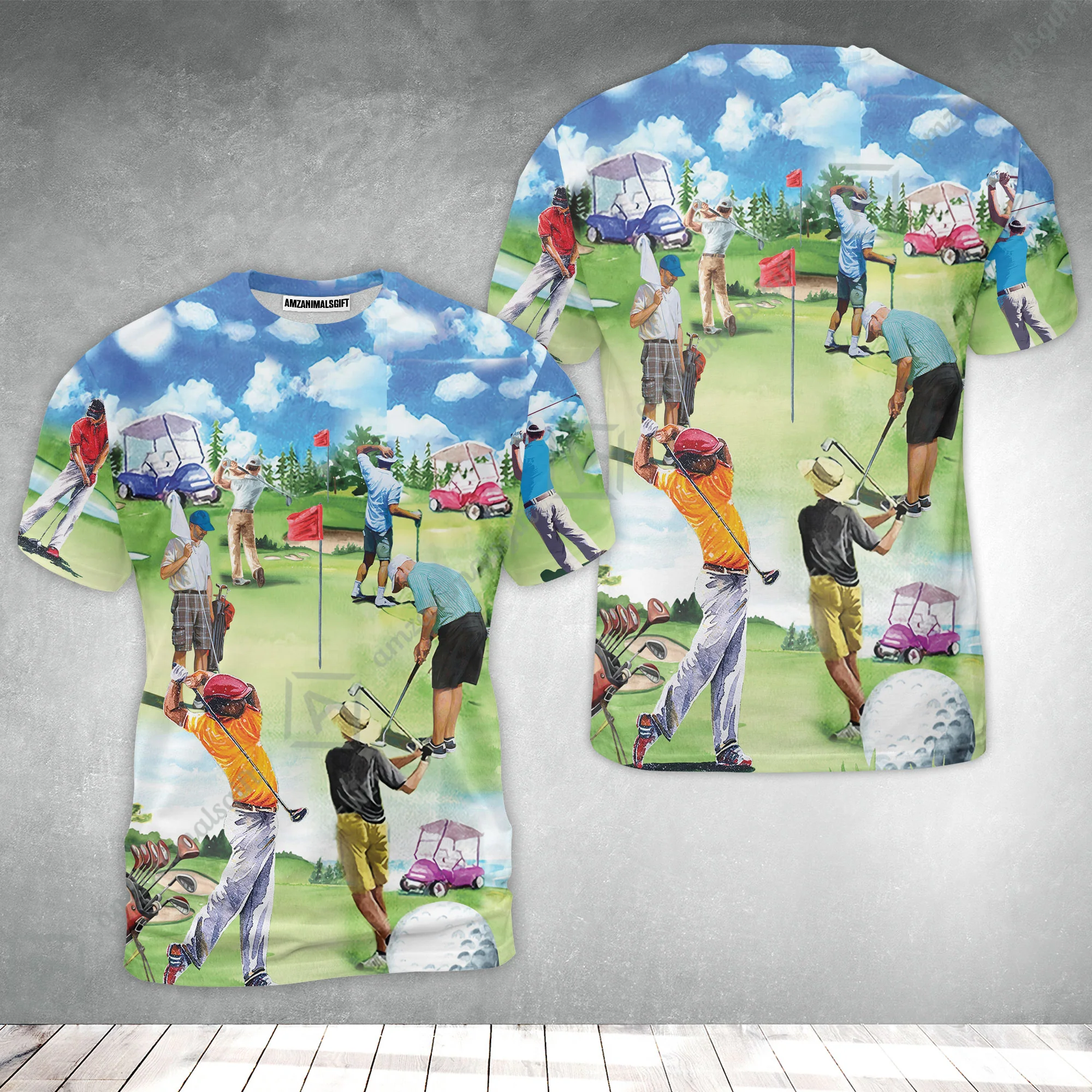 Golf T-Shirt - Golf Eat Sleep Golf Repeat T-Shirt - Perfect Gift For Men, Golfers, Golf Lovers - Image 2