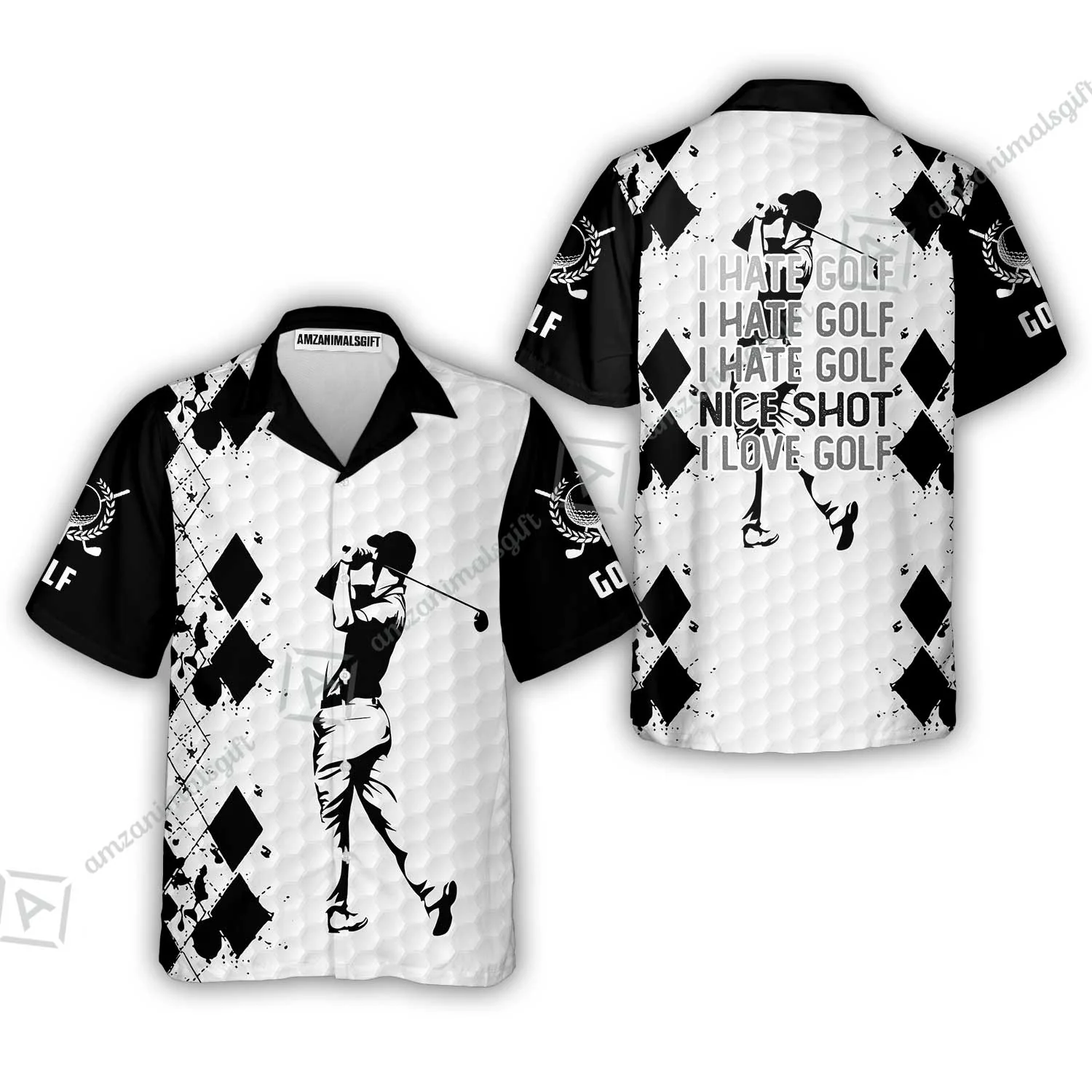 Golf T-Shirt - I Hate Golf Nice Shot I Love Golf T-Shirt - Image 3