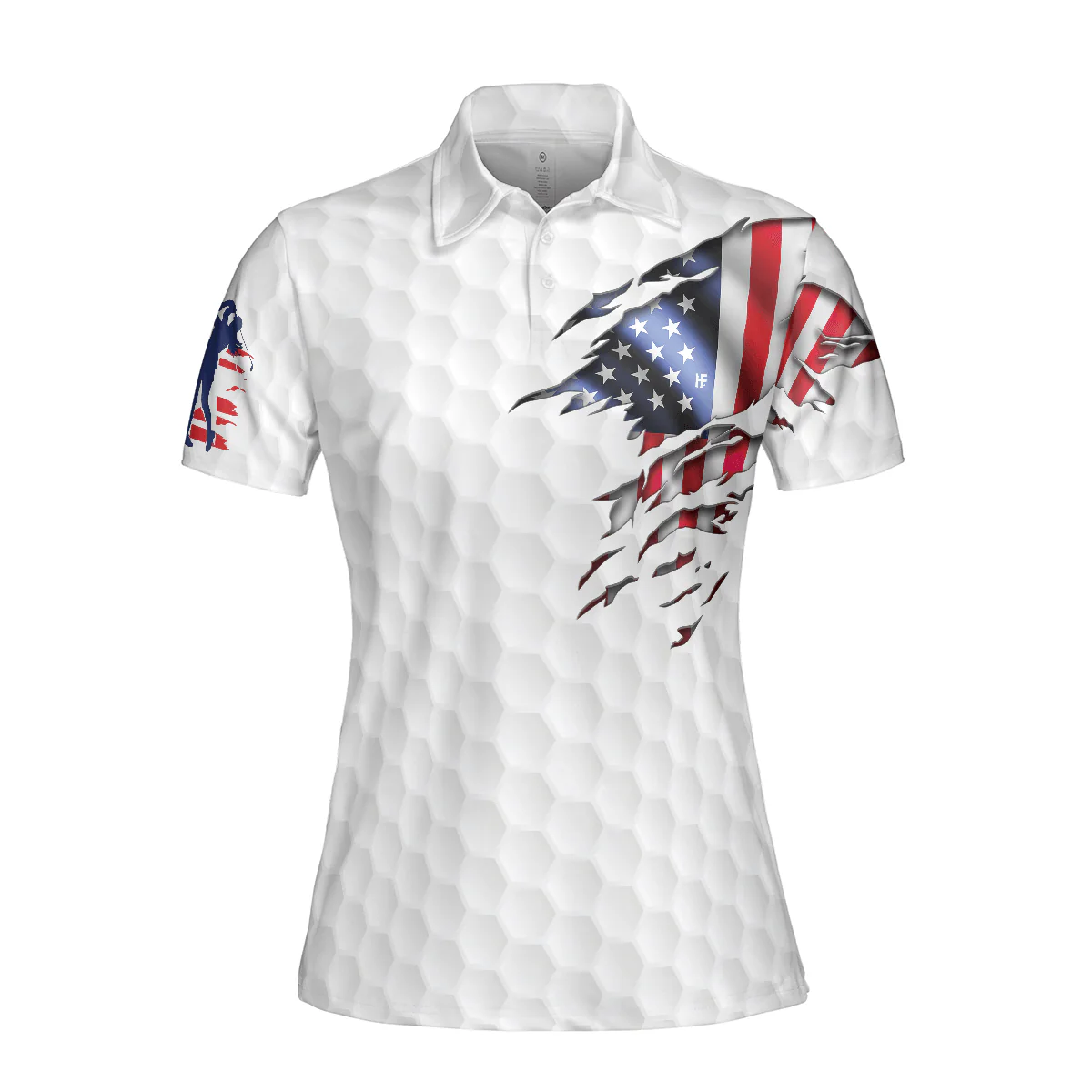 Golf Women Polo Shirt, American Flag Polo Shirt, Best Golf Shirt For Ladies - Gift For Women, Golfers, Golf Lovers - Image 3