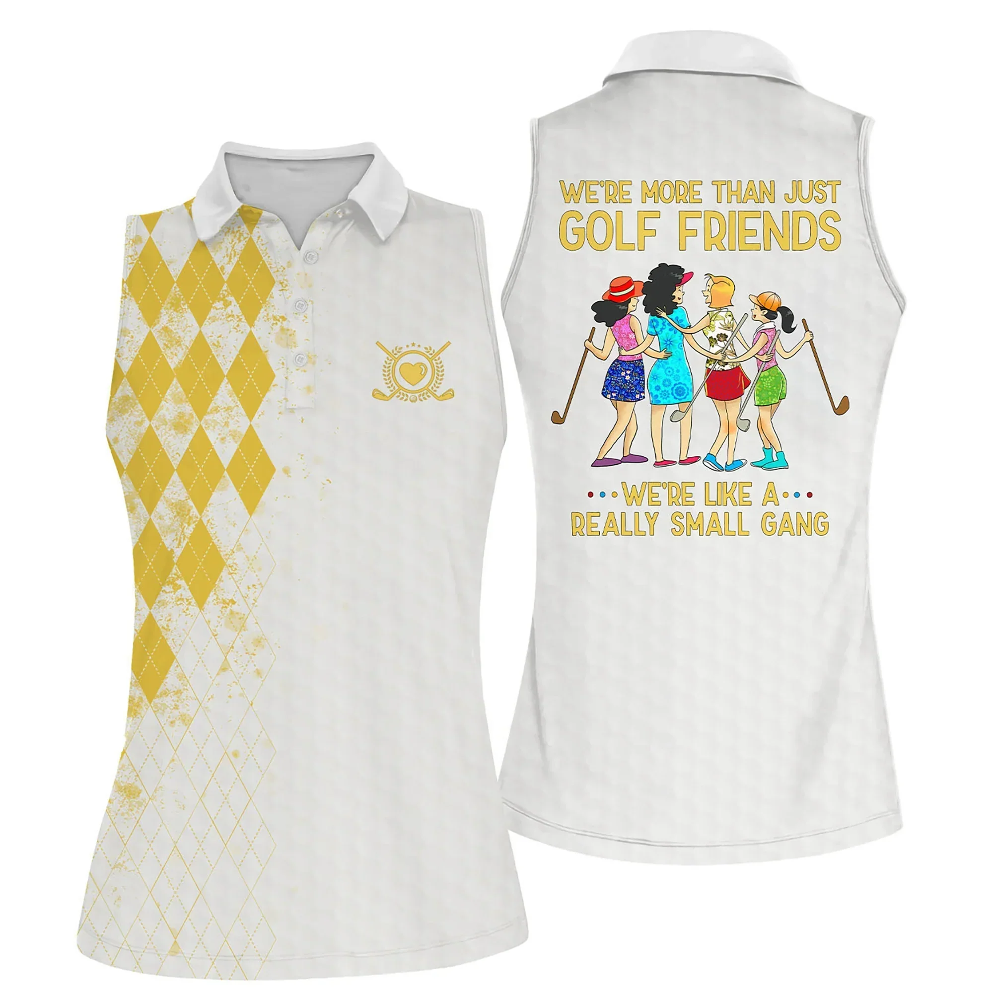 Golf Women Polo Shirt, Argyle Pattern We're More Than Just Golf Friends Polo Shirt For Female - Gift Sport For Mother's Day, Golfers, Golf Lover - Image 9
