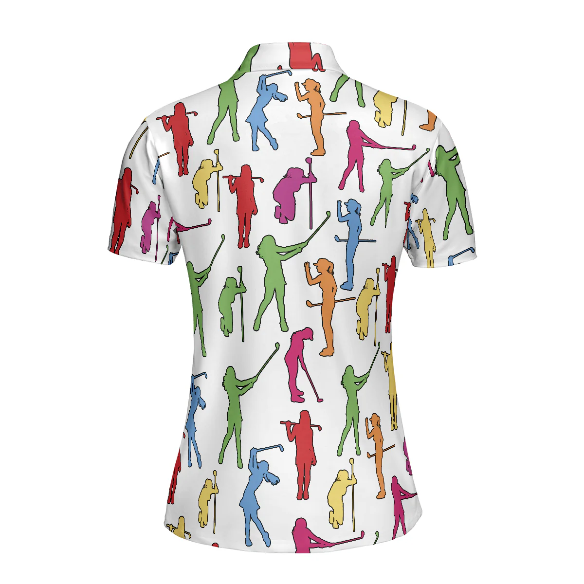 Golf Women Polo Shirt, Colorful Female Golfer White Women Polo Shirts, Gift For Golfers, Golf Lovers, Ladies, Golf Tournament, Golf Coach, Golf Club - Image 3