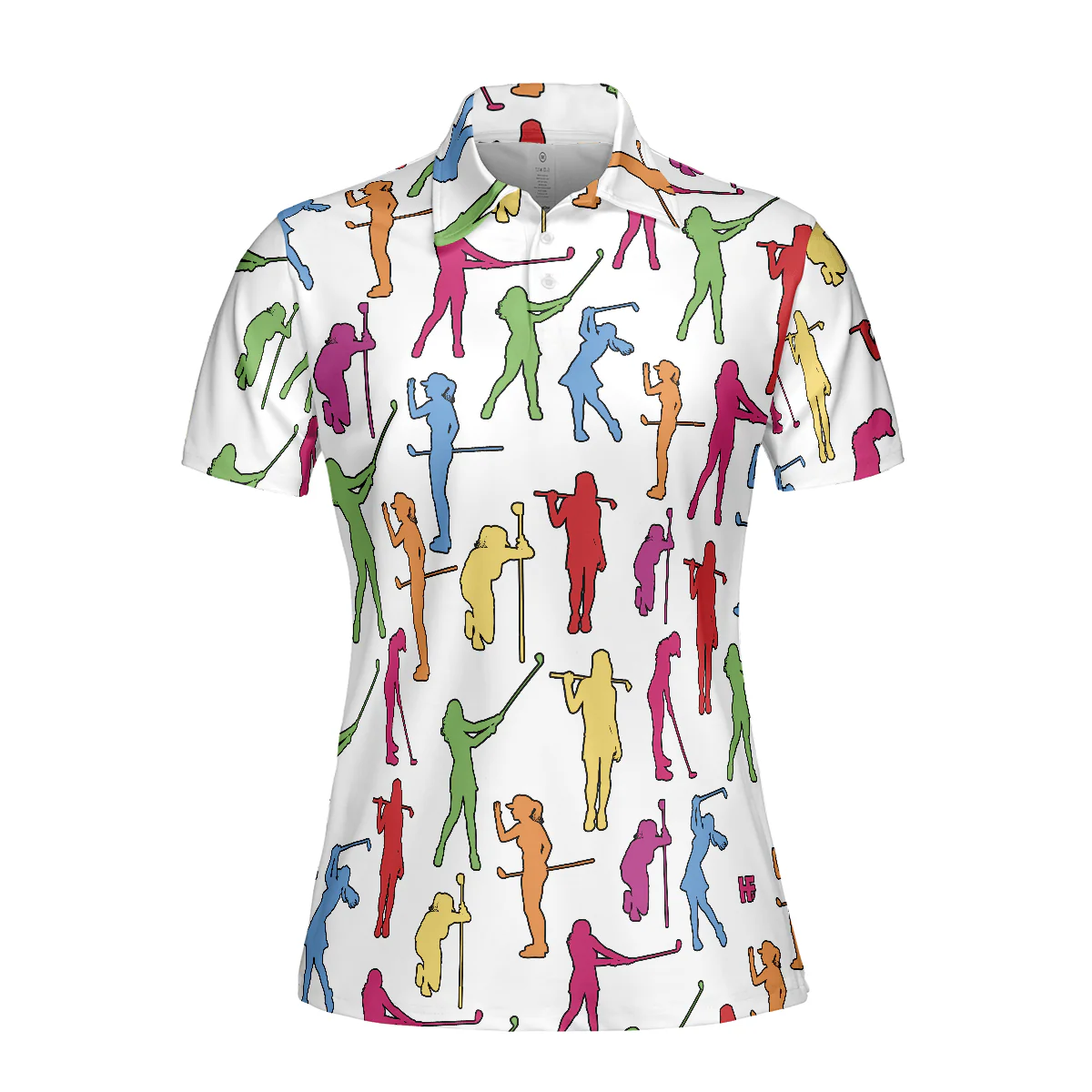 Golf Women Polo Shirt, Colorful Female Golfer White Women Polo Shirts, Gift For Golfers, Golf Lovers, Ladies, Golf Tournament, Golf Coach, Golf Club - Image 4
