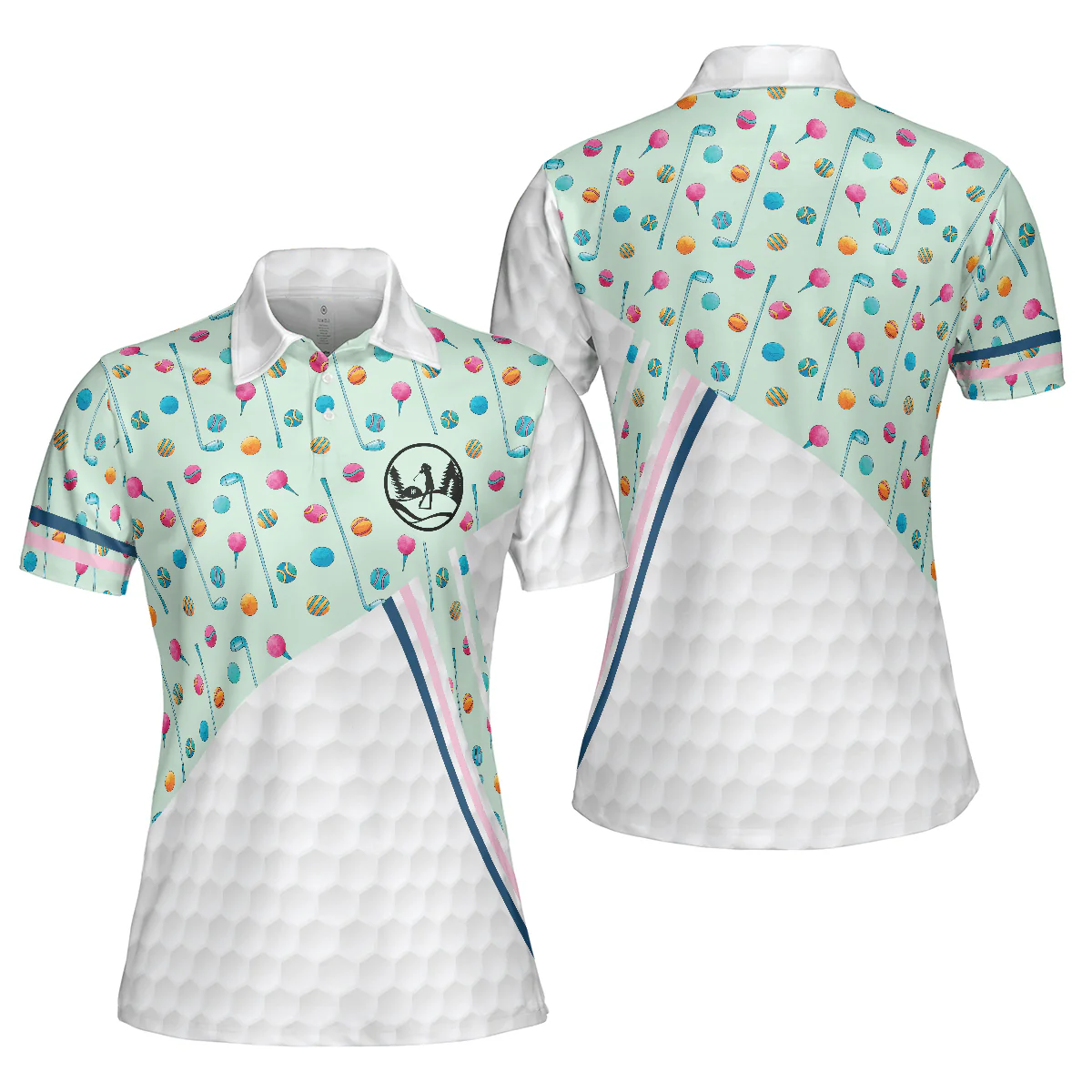 Golf Women Polo Shirt - Elegant Golf Girl In Light Green Golf Women Polo Shirts - Perfect Polo Shirt Gift For Ladies, Golfers, Golf Lovers - Image 2