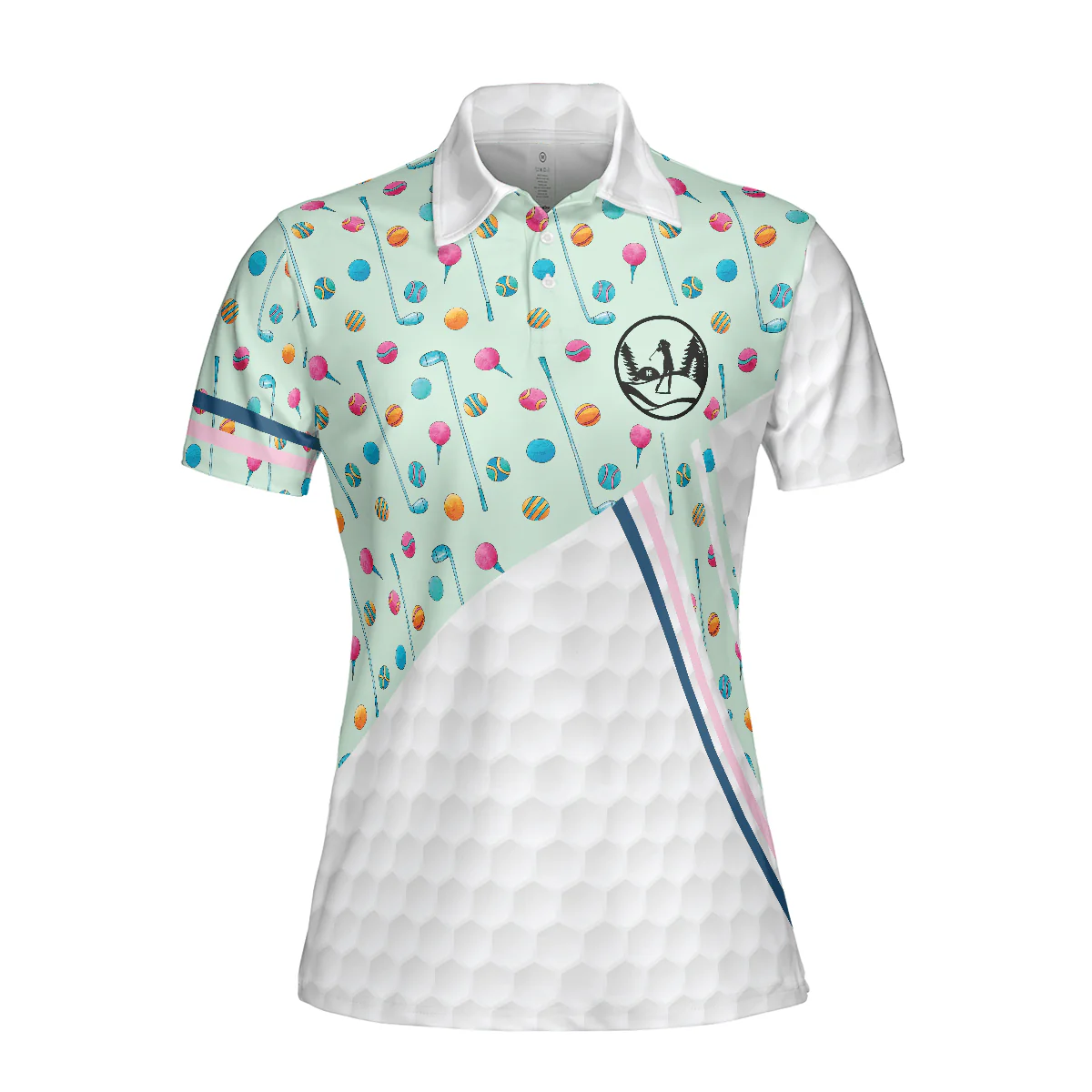 Golf Women Polo Shirt - Elegant Golf Girl In Light Green Golf Women Polo Shirts - Perfect Polo Shirt Gift For Ladies, Golfers, Golf Lovers - Image 4