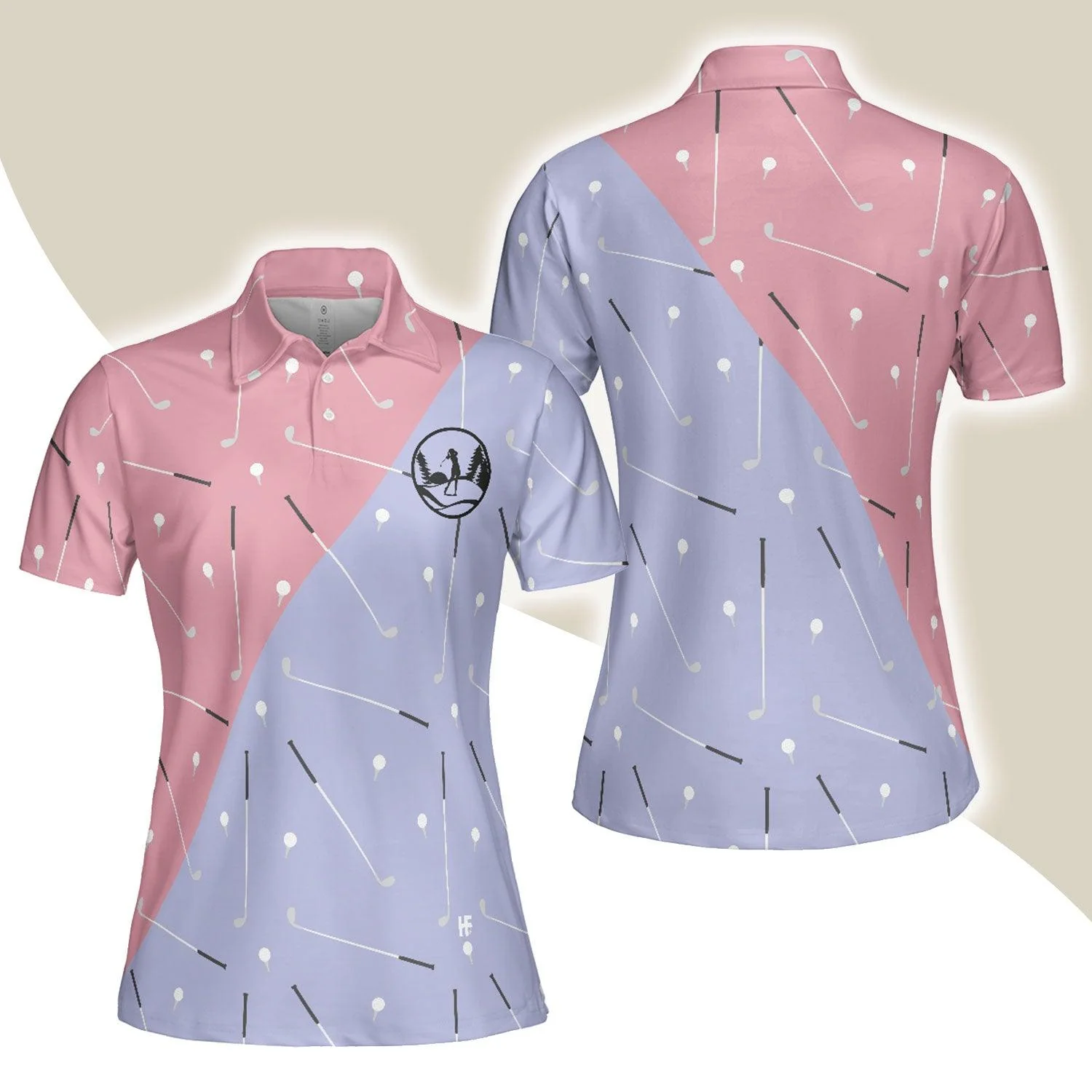 Golf Women Polo Shirt - Elegant Golf Girl Seamless Pattern Women Polo Shirts - Perfect Polo Shirt For Ladies, Golfers, Golf Loves
