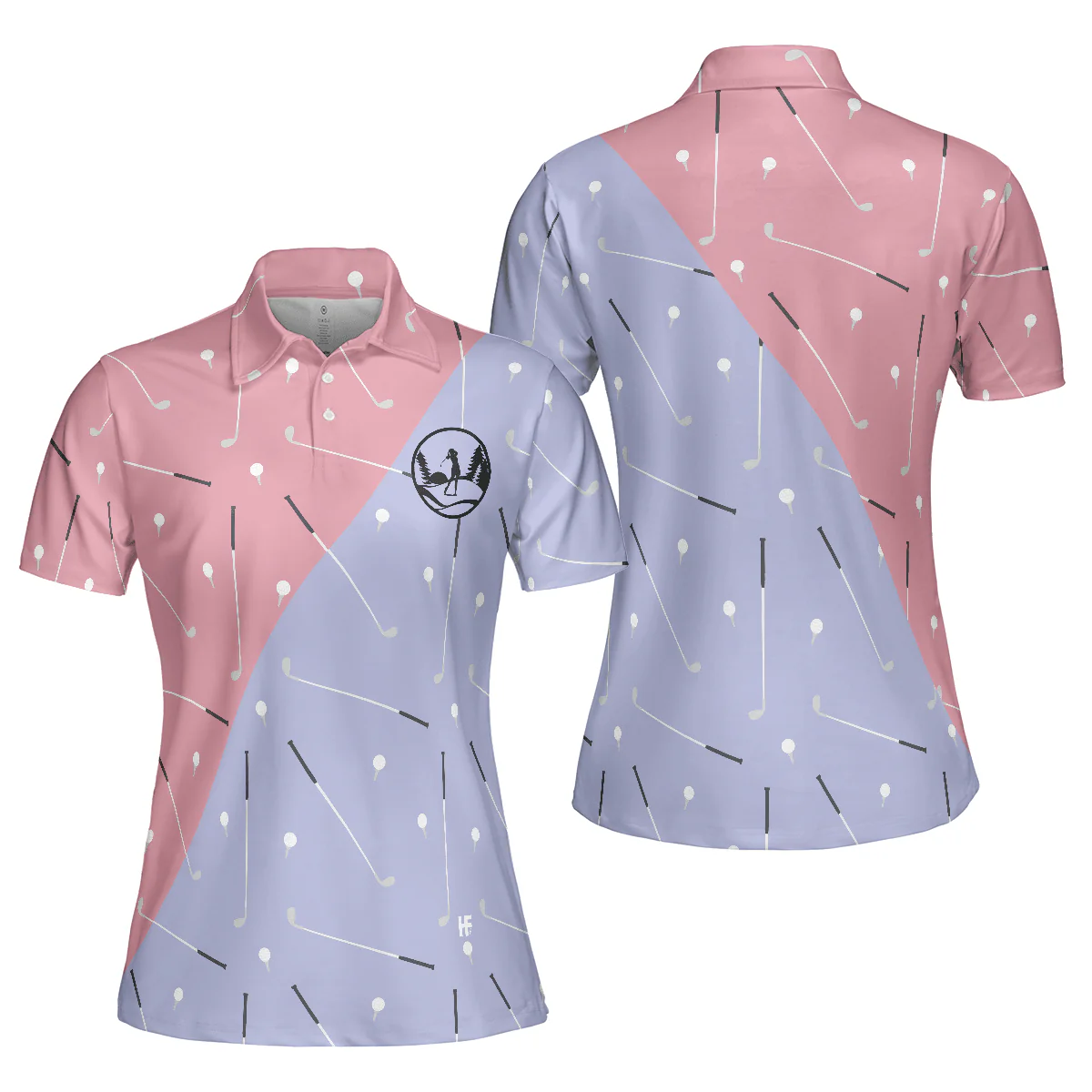 Golf Women Polo Shirt - Elegant Golf Girl Seamless Pattern Women Polo Shirts - Perfect Polo Shirt For Ladies, Golfers, Golf Loves - Image 2