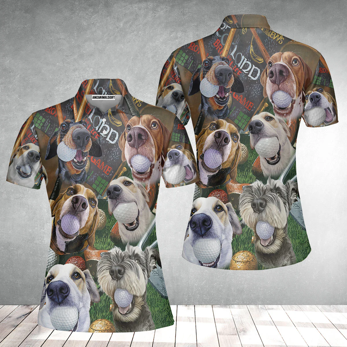 Golf Women Polo Shirt - Golf Beach Sports, Cute Dogs Beach Women Polo Shirt - Perfect Gift For Golfer, Dog Lovers - Image 2
