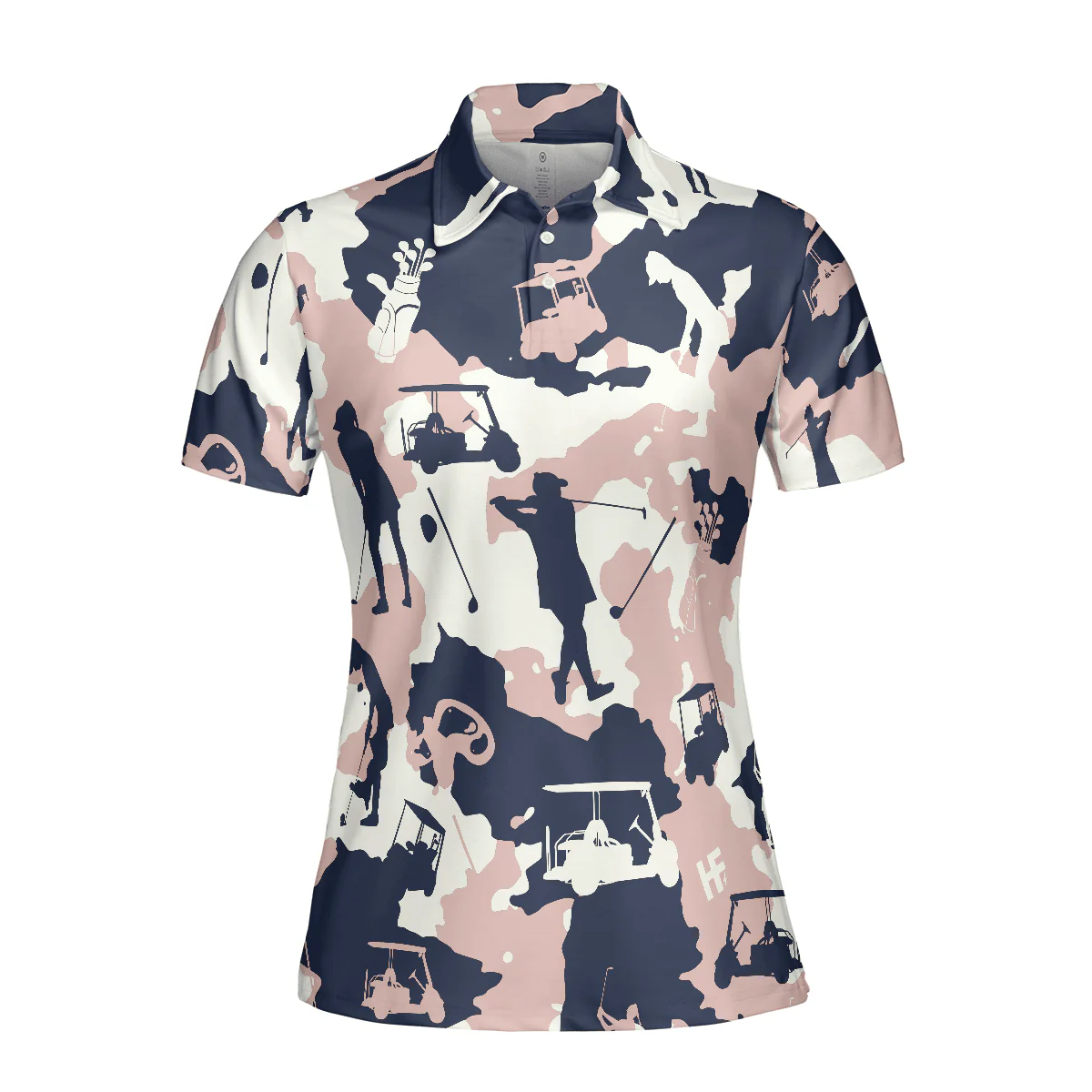 Golf Women Polo Shirt, Golf Girl Camouflage Camo Pink Navy Women Polo Shirts, Cool Golf Gift For Female Golfers, Ladies, Golf Lovers - Image 4