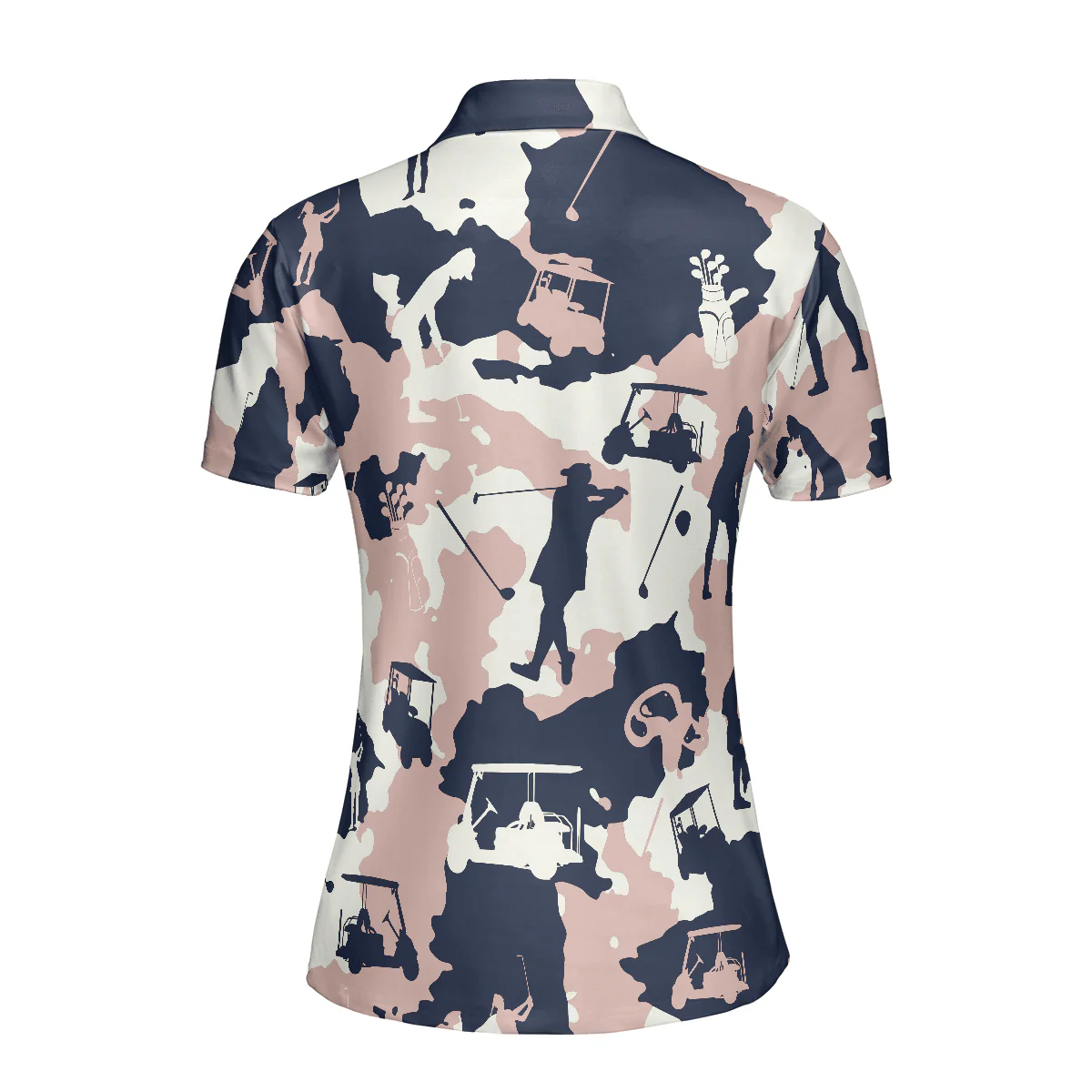 Golf Women Polo Shirt, Golf Girl Camouflage Camo Pink Navy Women Polo Shirts, Cool Golf Gift For Female Golfers, Ladies, Golf Lovers - Image 5
