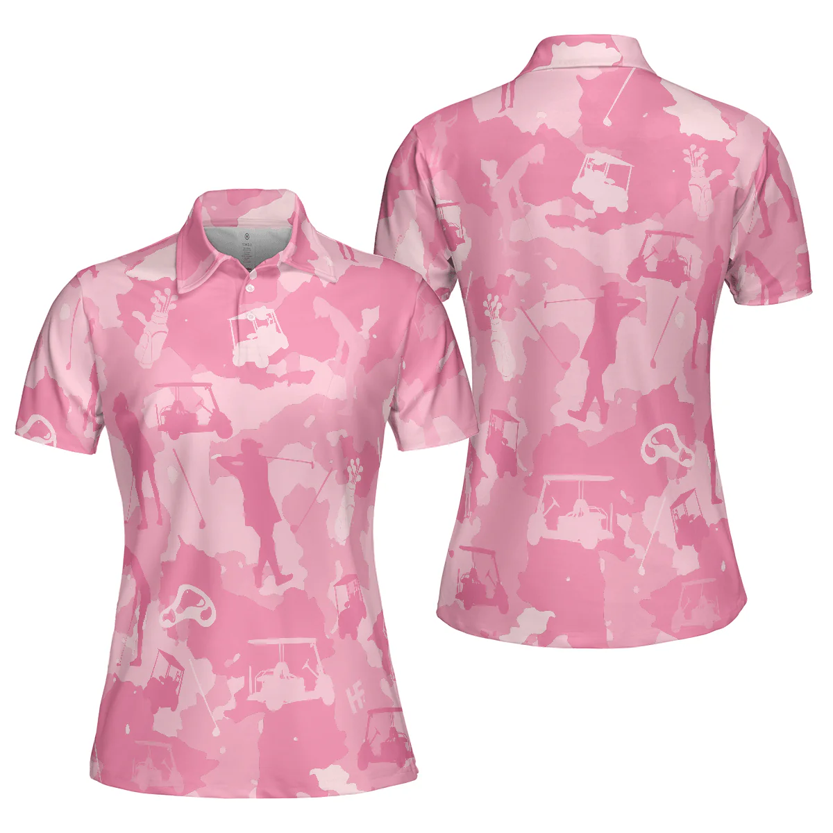 Golf Women Polo Shirt, Golf Girl Camouflage Pink Camo Women Polo Shirts, Cool Golf Gift For Female Golfers, Ladies, Golf Lovers - Image 2