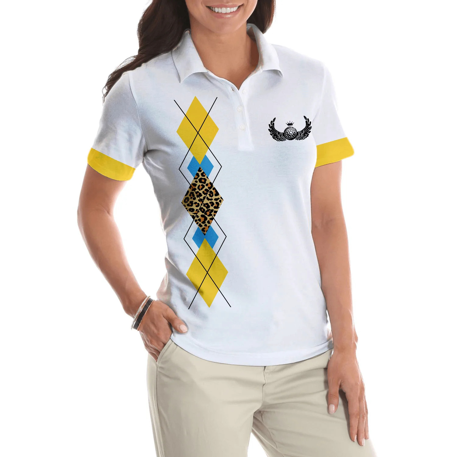 Golf Women Polo Shirt, Golf Grandmas Yell Loudest, Funny Yellow And White Women Polo Shirts, Unique Female Gift For Golfers, Ladies, Golf Lovers - Image 5