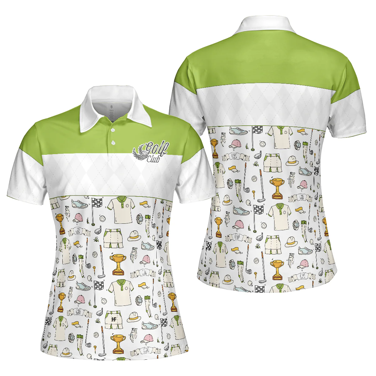 Golf Women Polo Shirt, Golf Pattern, Golf Life In Green Women Polo Shirts, Gift For Ladies, Team Female Golfers, Golf Lovers - Image 2