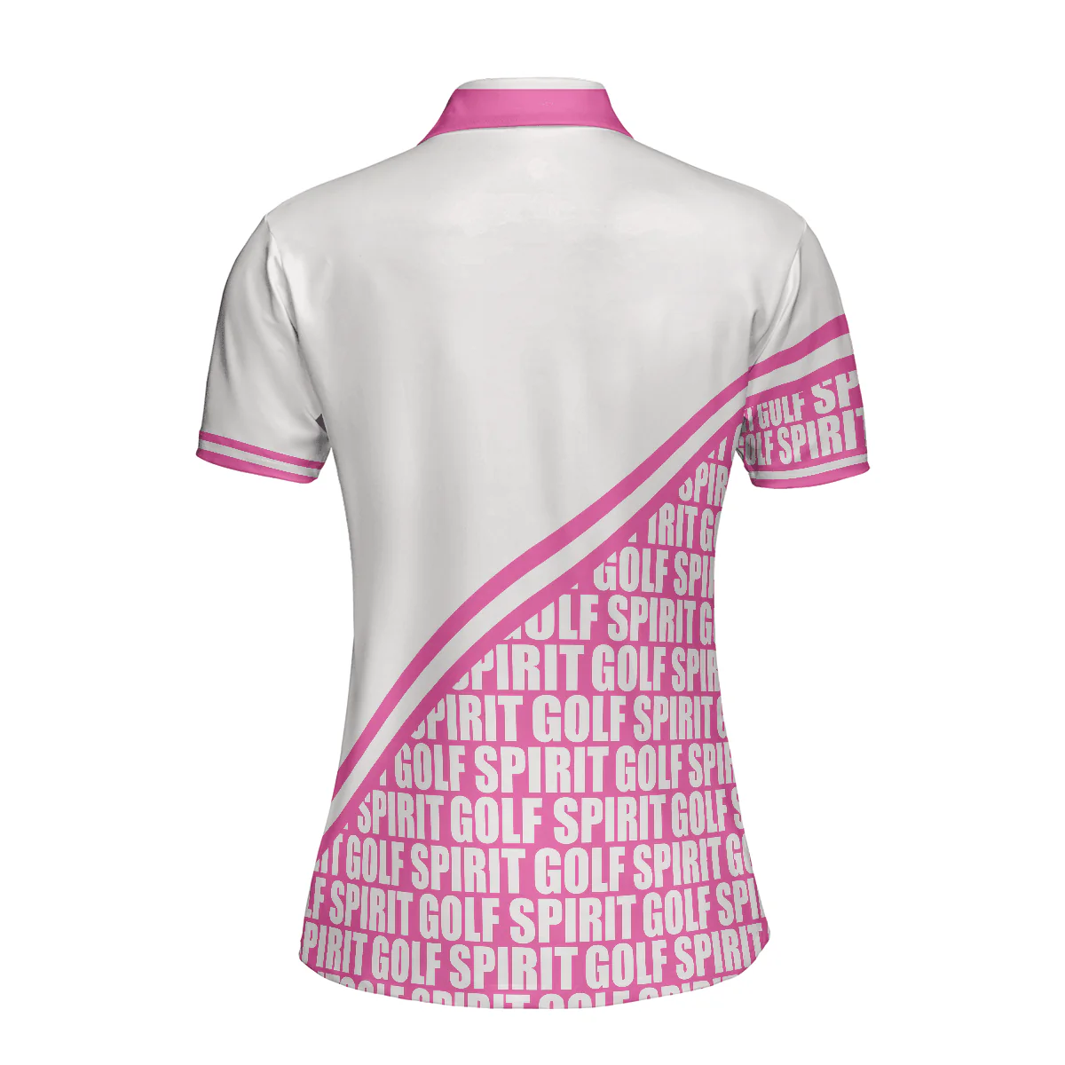 Golf Women Polo Shirt, Golf Spirit In Pink, White And Pink Women Polo Shirts, Unique Golf Gift For Female Golfers, Ladies, Golf Lovers - Image 3
