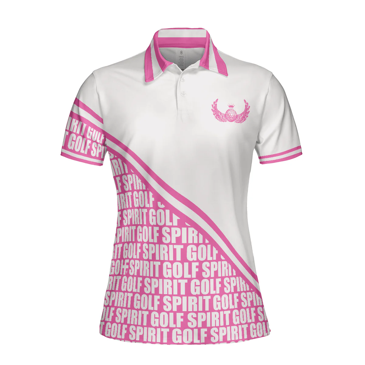 Golf Women Polo Shirt, Golf Spirit In Pink, White And Pink Women Polo Shirts, Unique Golf Gift For Female Golfers, Ladies, Golf Lovers - Image 4