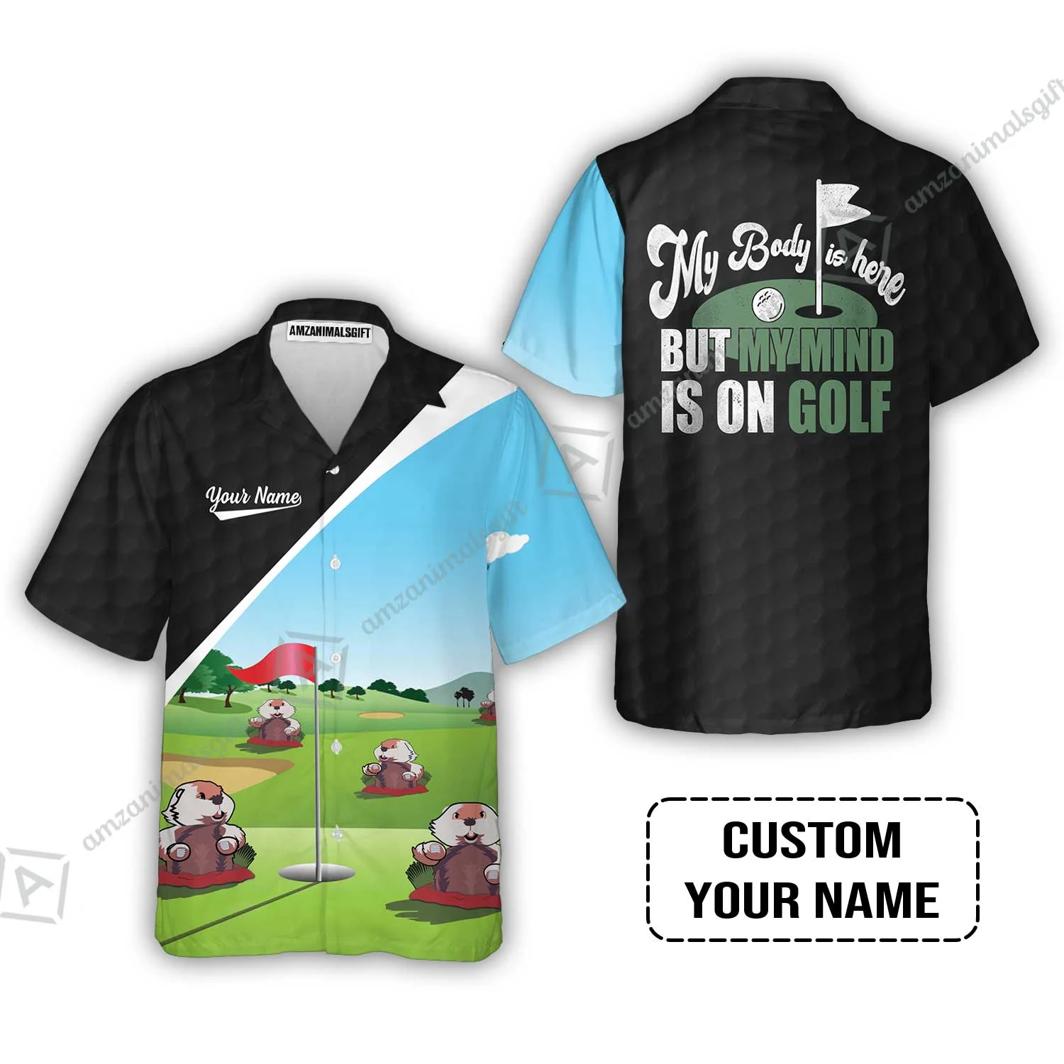 Golf Women Polo Shirt - Gopher My Mind Is On Golf Custom Women Polo Shirt - Image 8