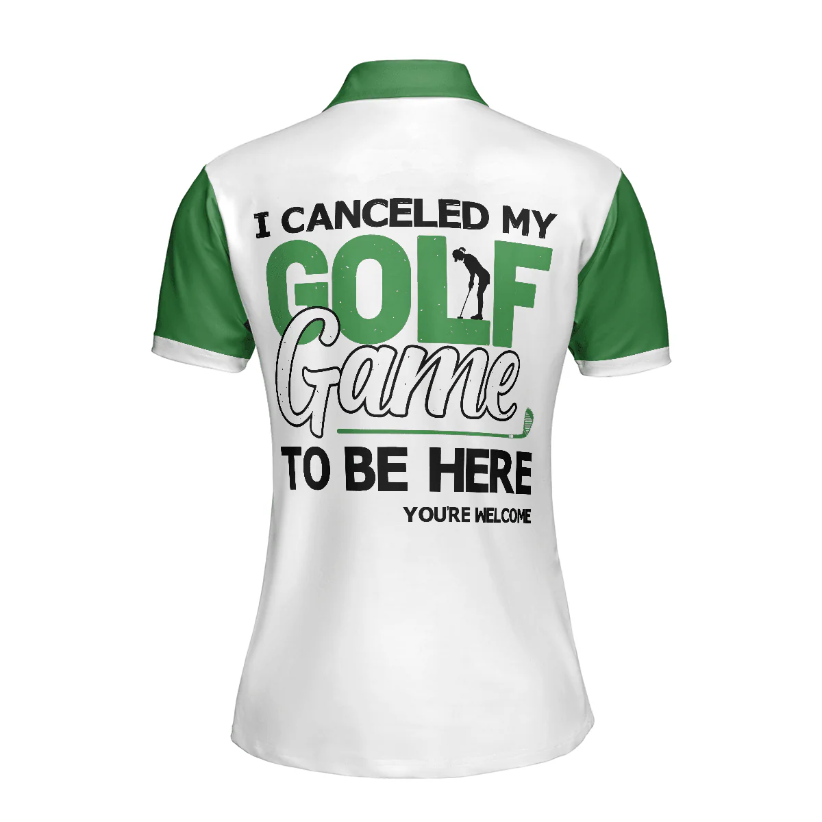 Golf Women Polo Shirt, I Canceled My Golf Game To Be Here, Leopard Pattern White Green Women Polo Shirts, Gift For Ladies, Female Golfers, Golf Lovers - Image 5